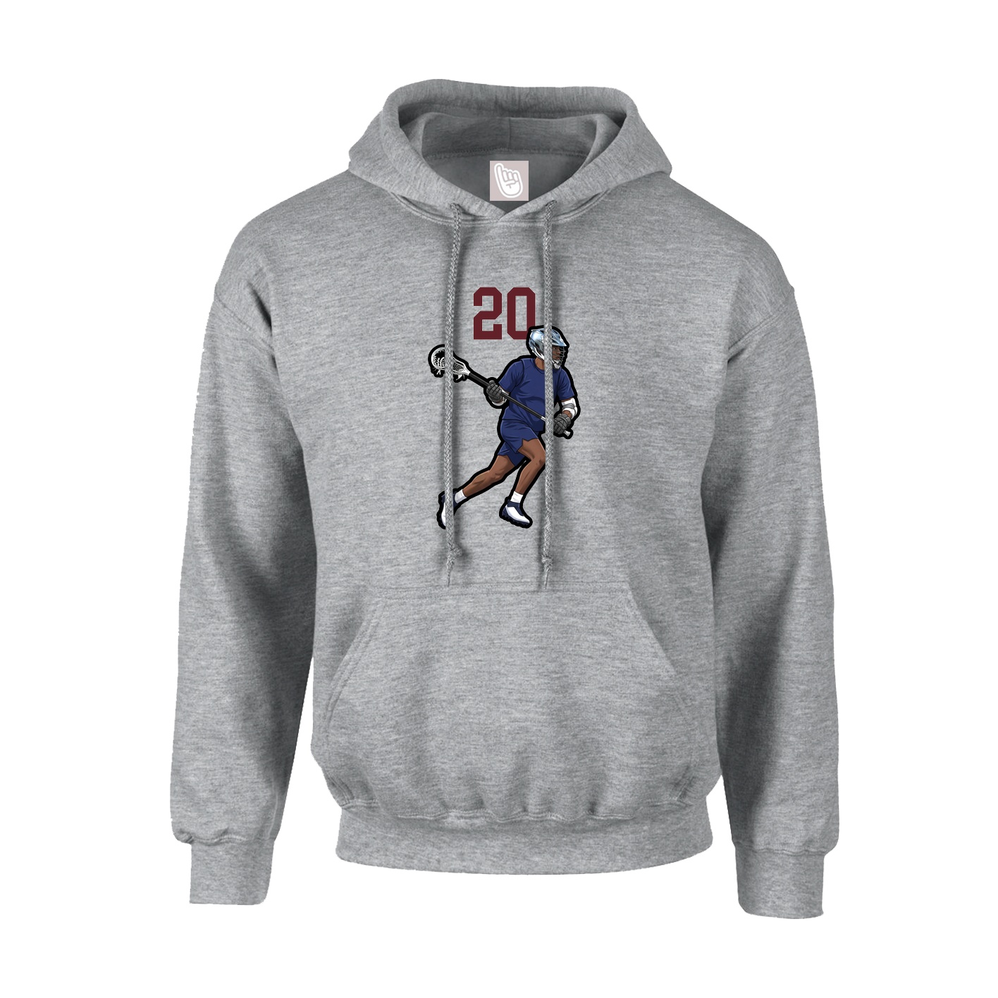 Hoodie — Number Top in Grey