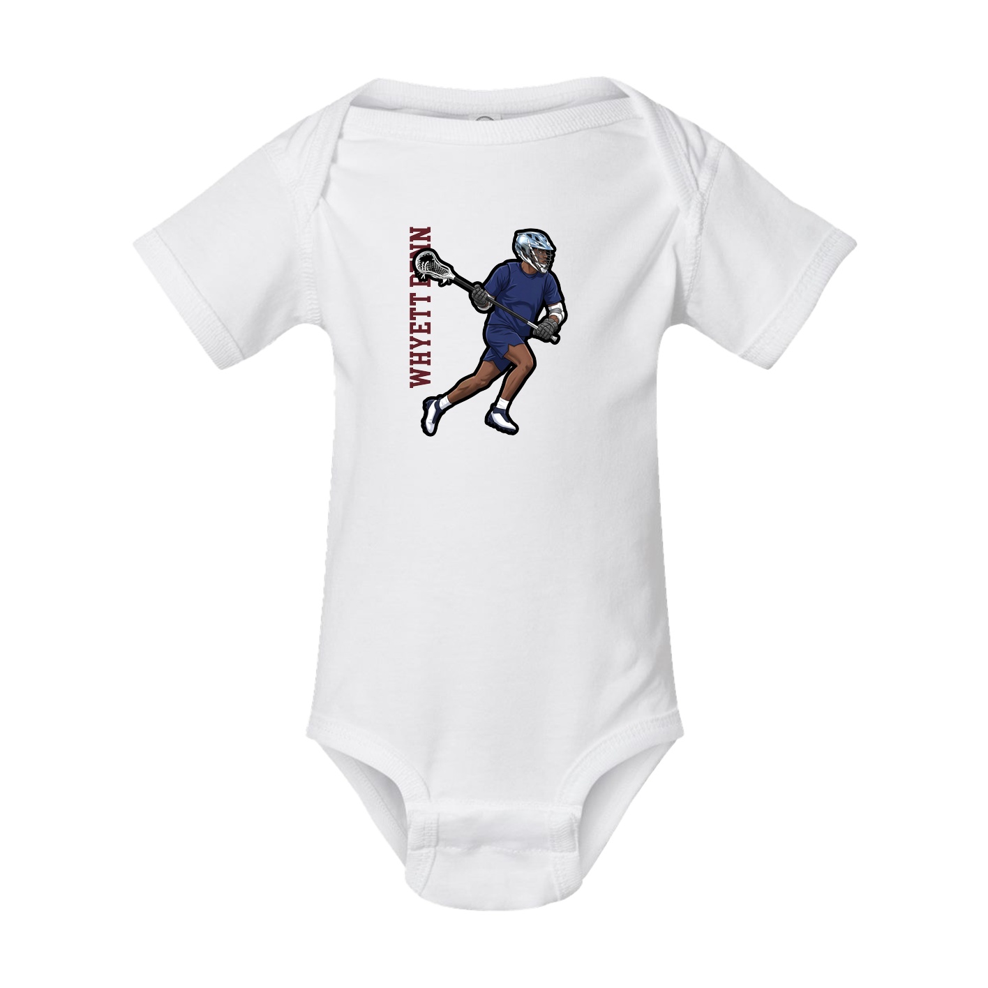 Baby Onesie — Name Vertical in White