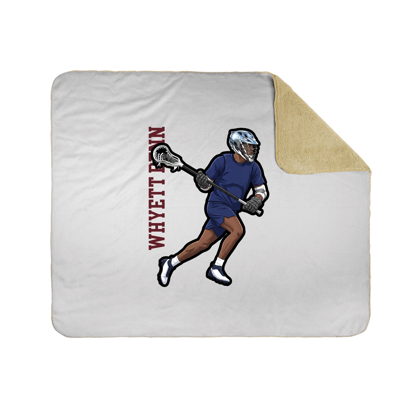 Throw Blanket — Name Vertical in White