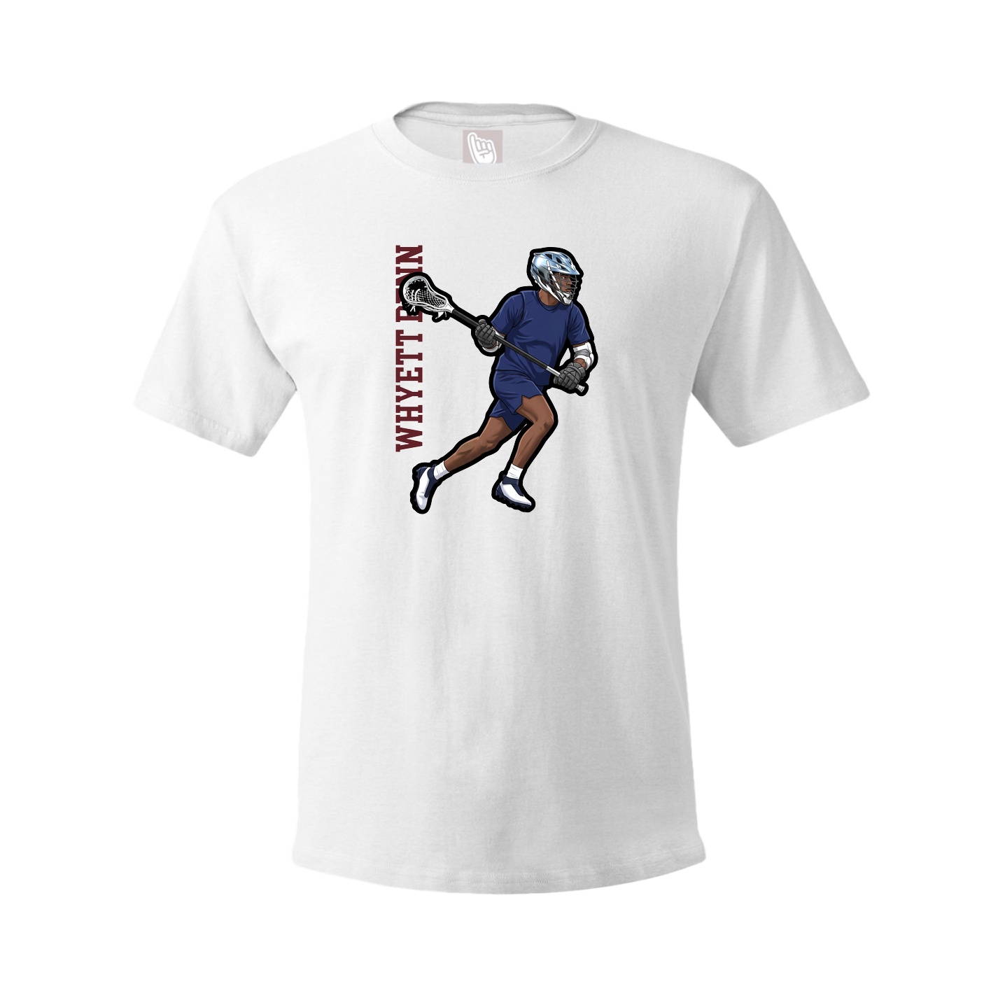 Youth Tee — Name Vertical in White