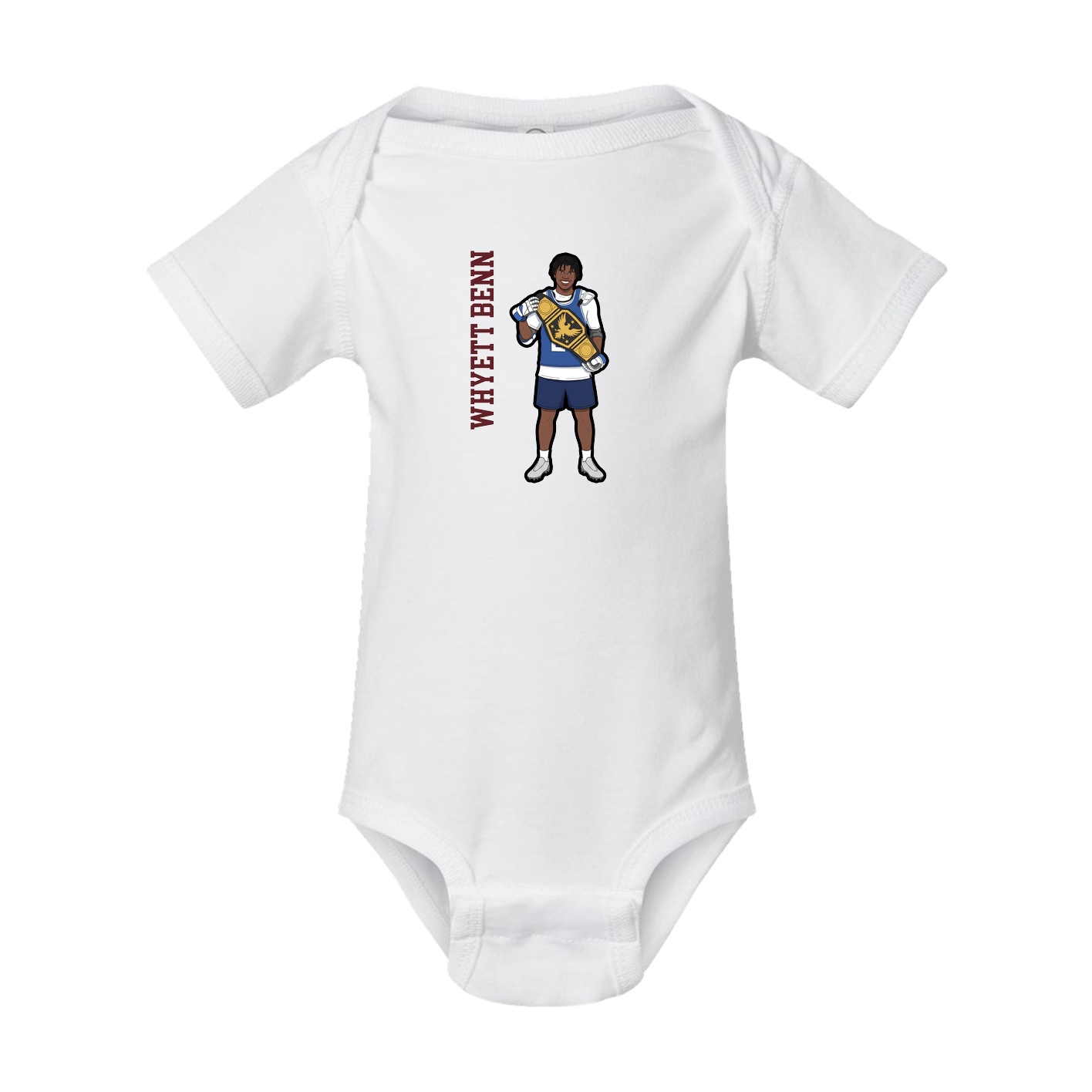 Baby Onesie — Name Vertical in White