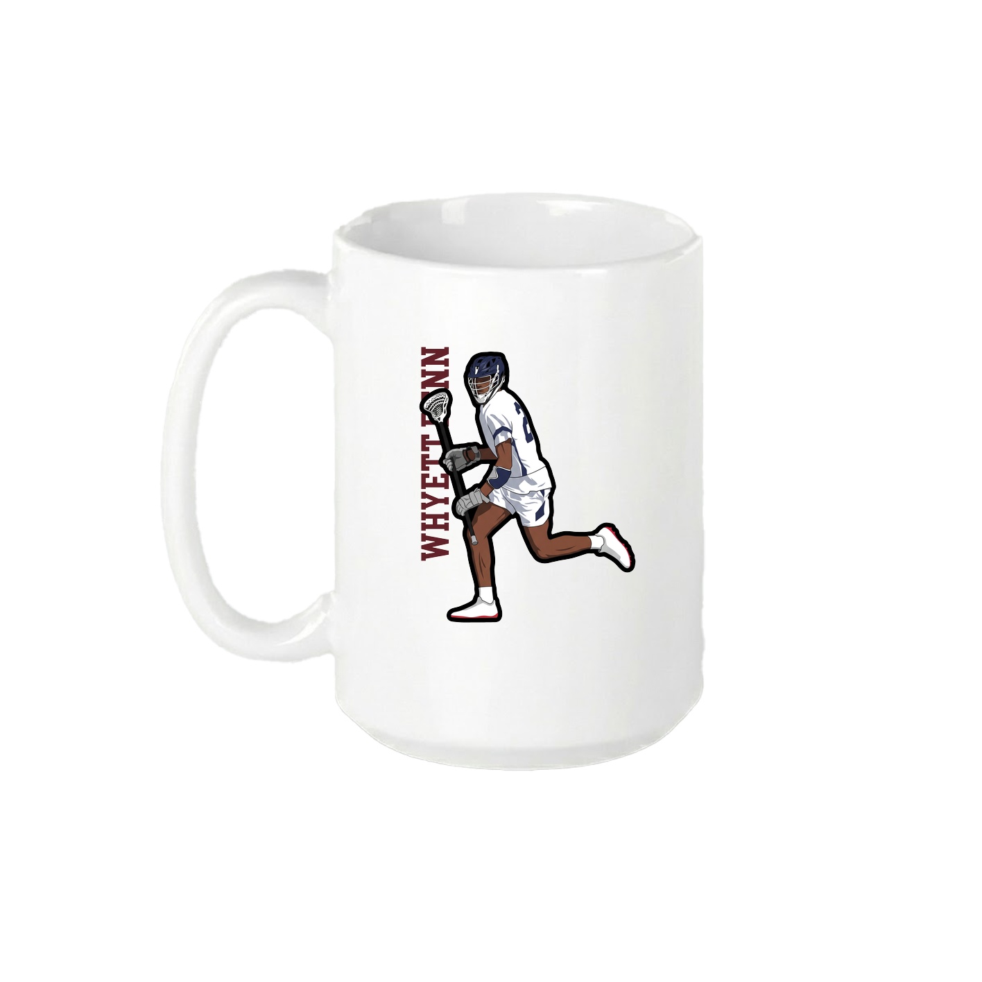15oz Coffee Mug — Name Vertical in White