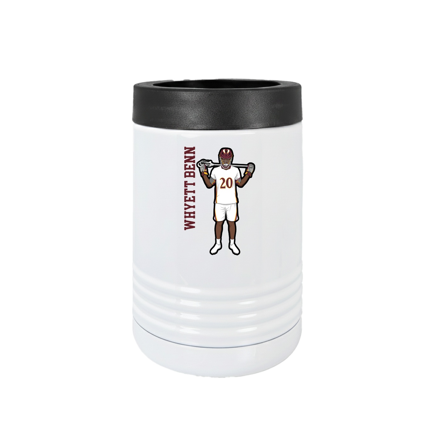 Beverage Holder — Name Vertical in White