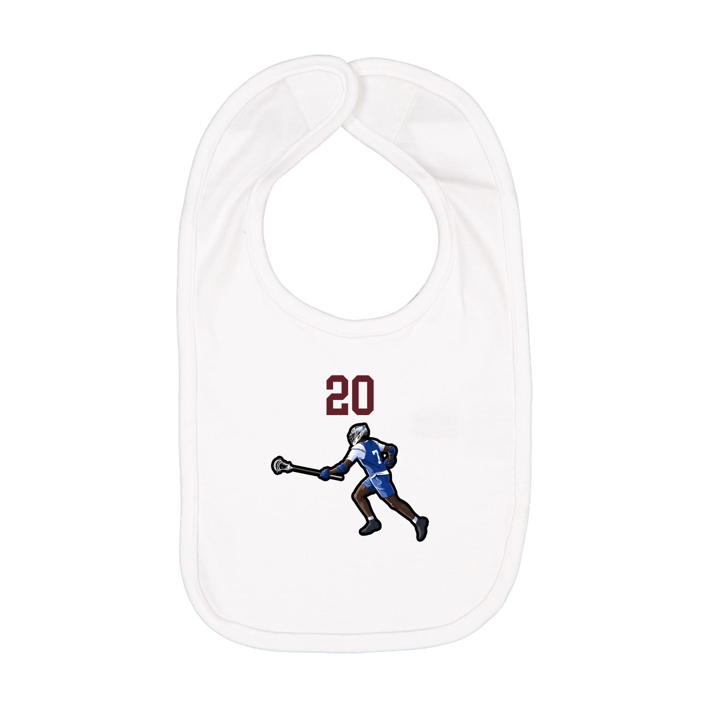 Infant Bib — Number Top in White