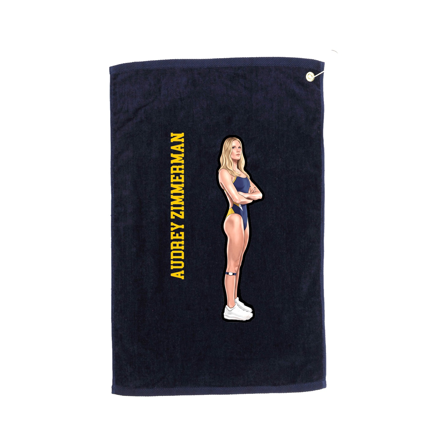 Golf Towel — Name Vertical in Navy