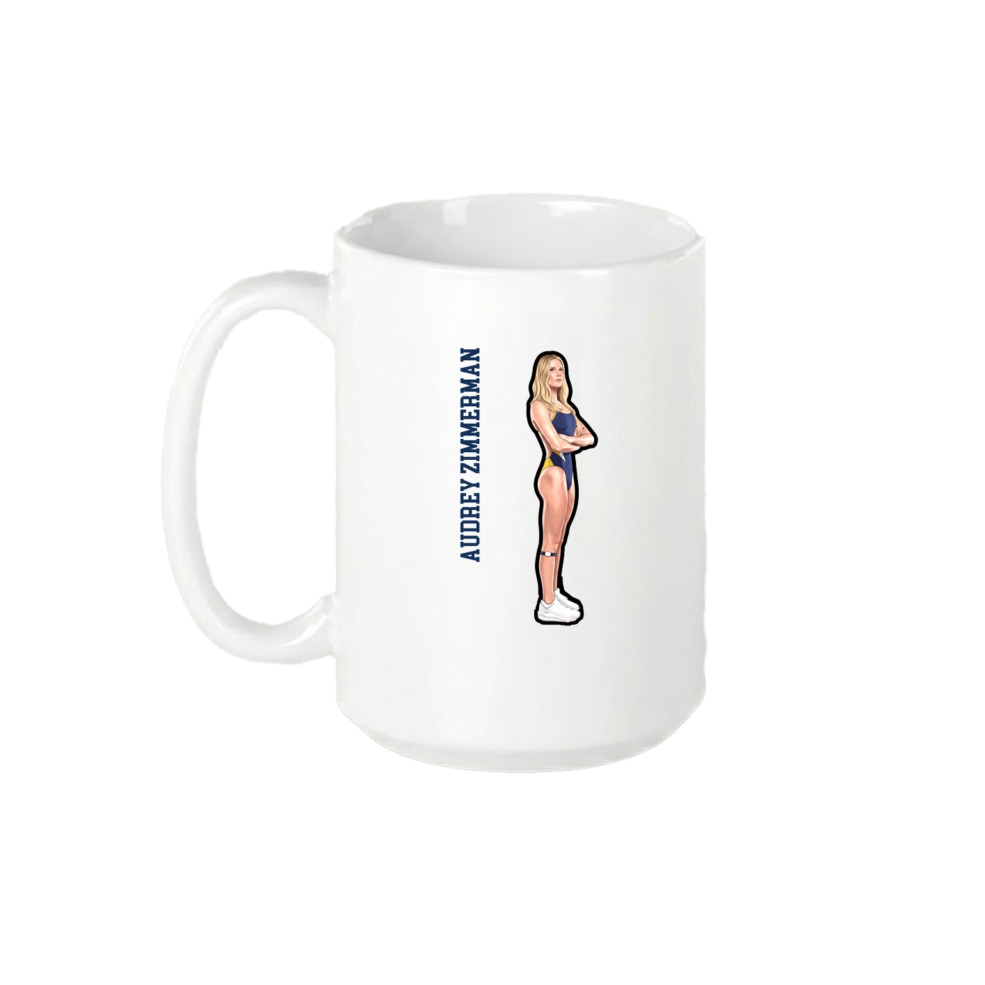 15oz Coffee Mug — Name Vertical in White