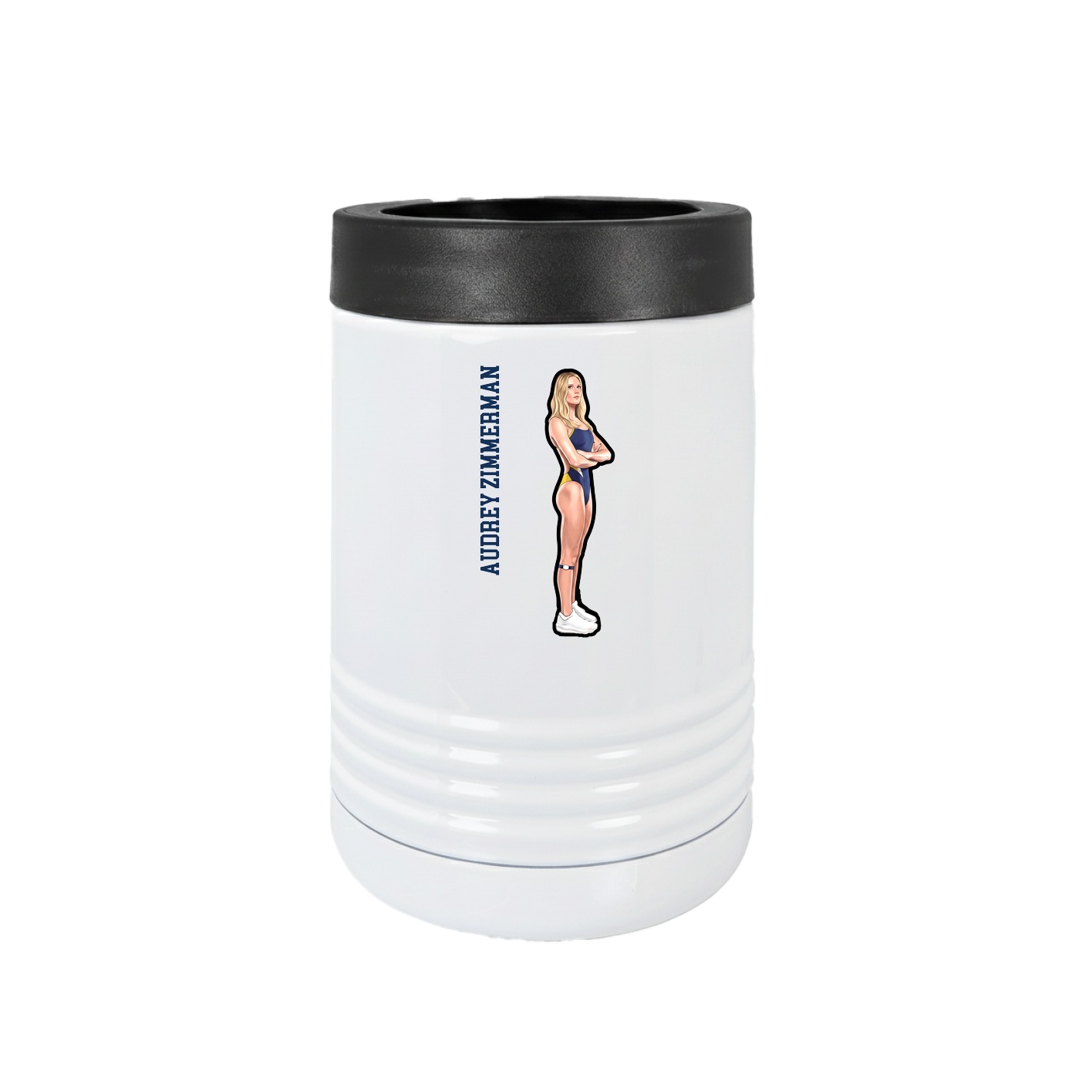 Beverage Holder — Name Vertical in White