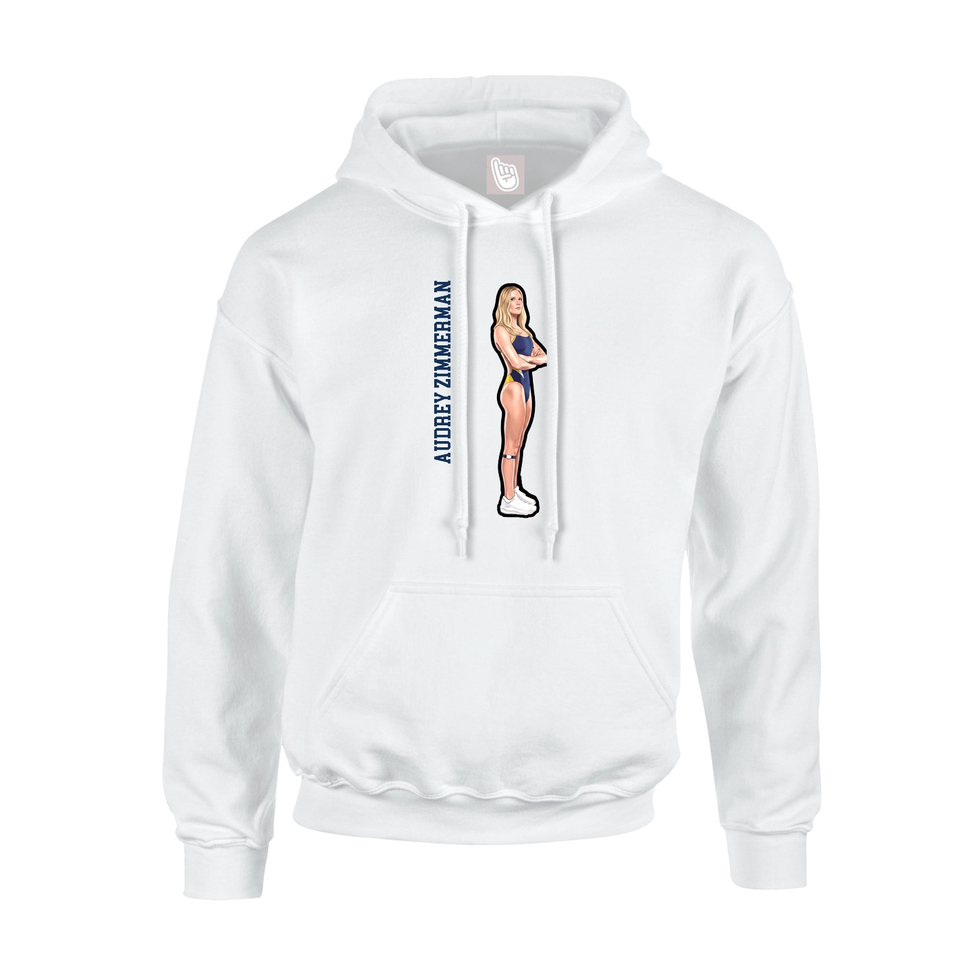Hoodie — Name Vertical in White