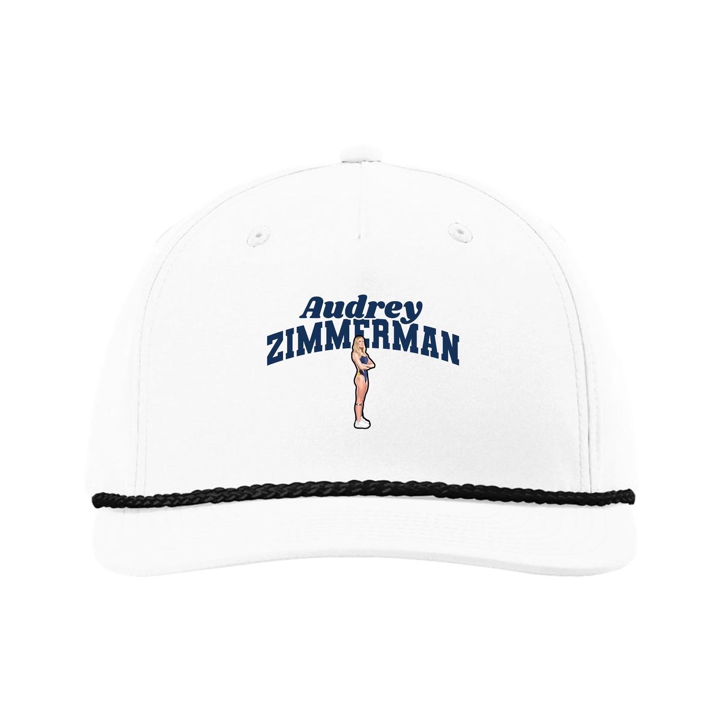 Five-Panel Classic Rope Cap — Signature Arch in White