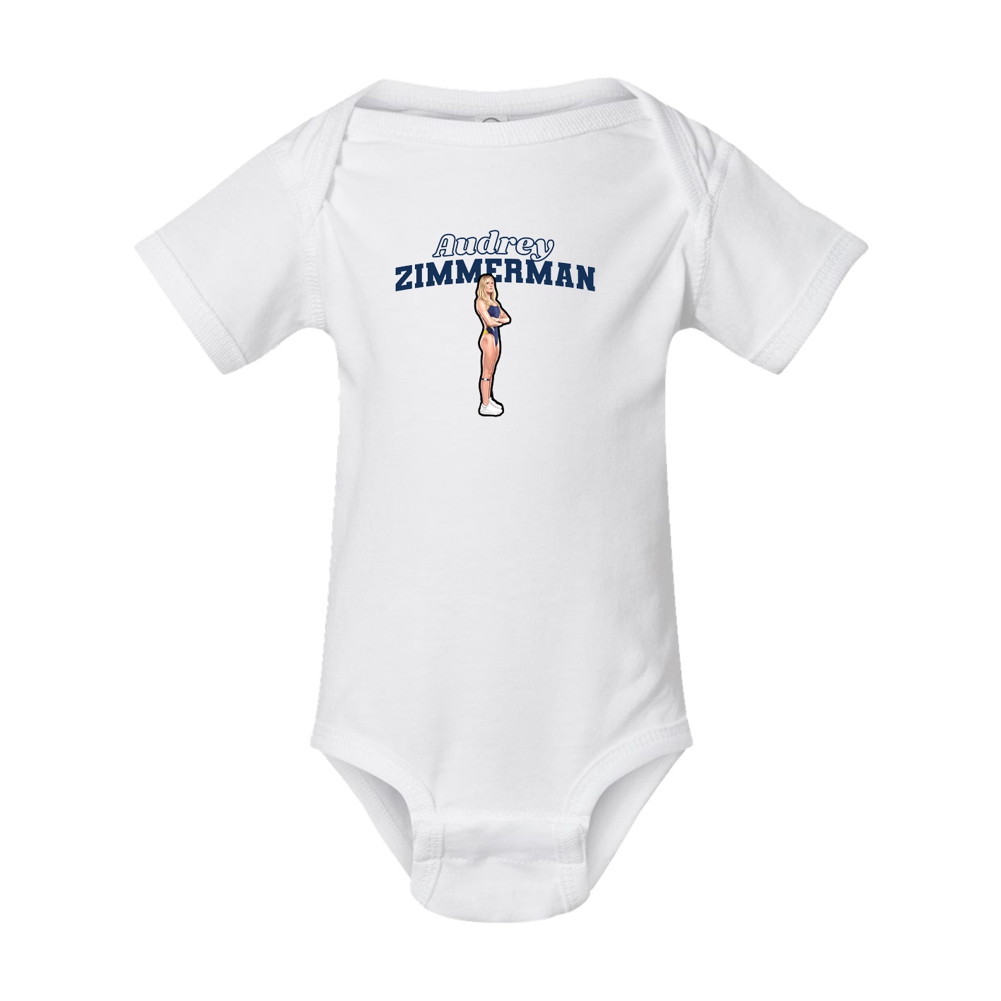 Baby Onesie — Name Arch in White