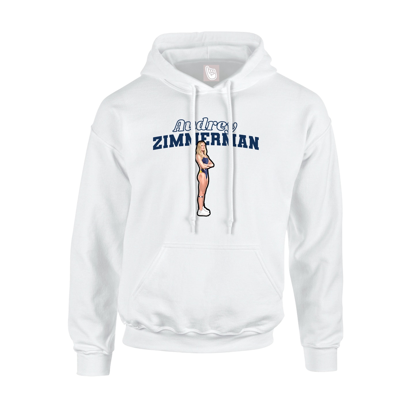 Youth Hoodie — Name Arch in White