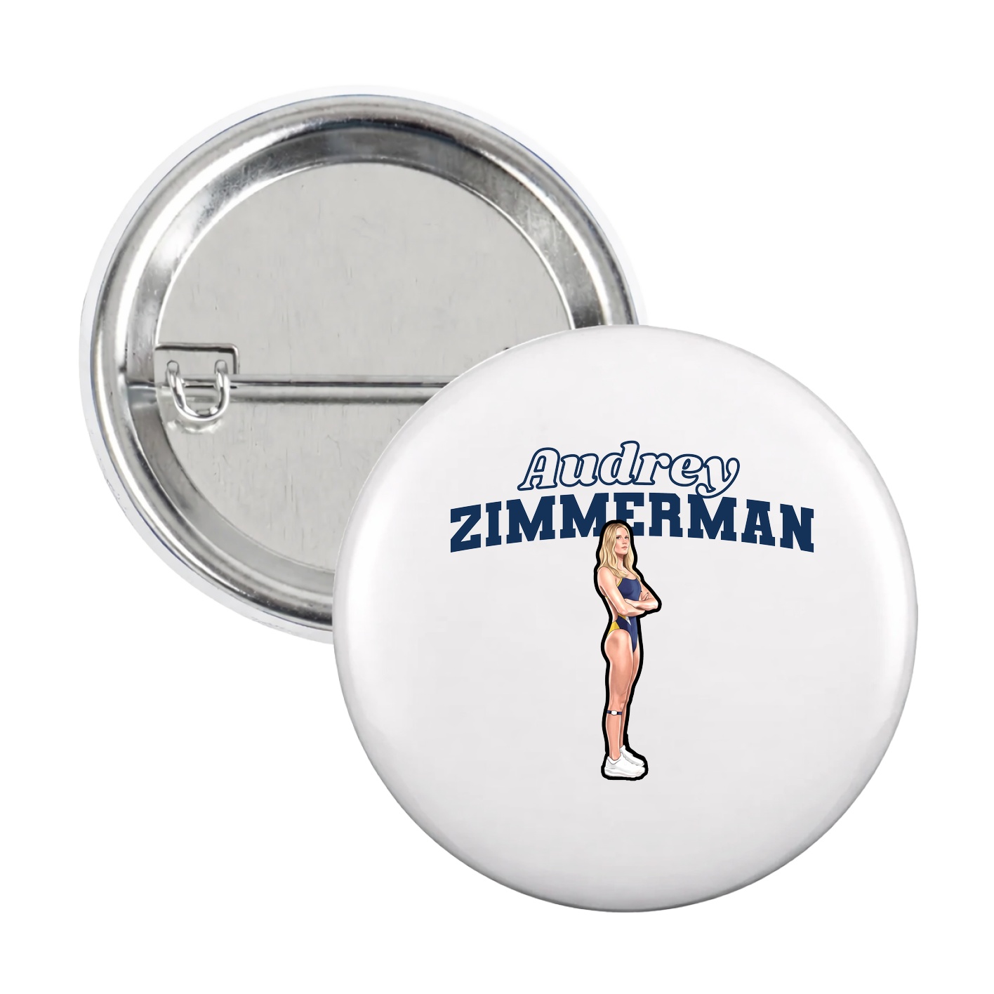 Game Day Button — Name Arch in White