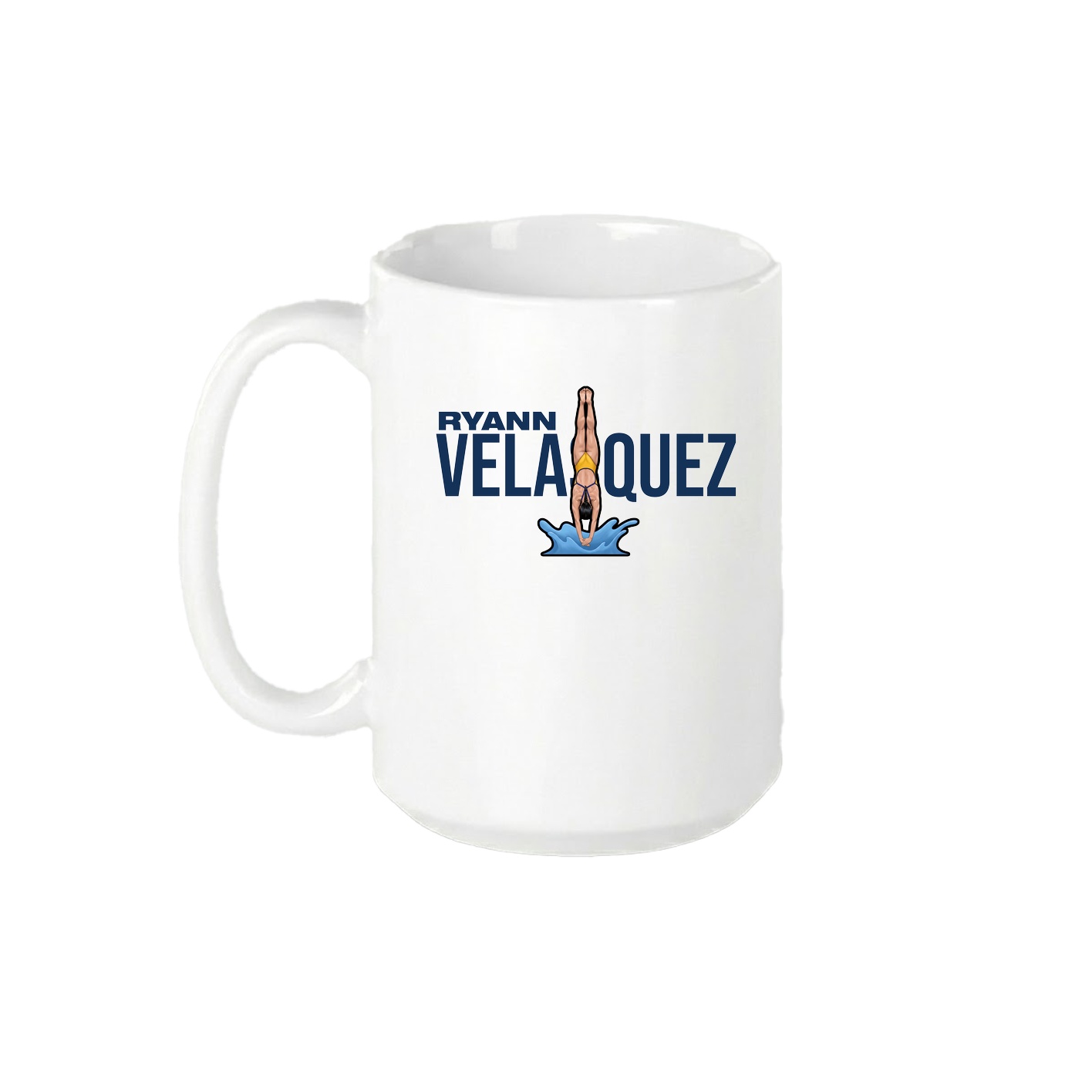 15oz Coffee Mug — Player Name in White