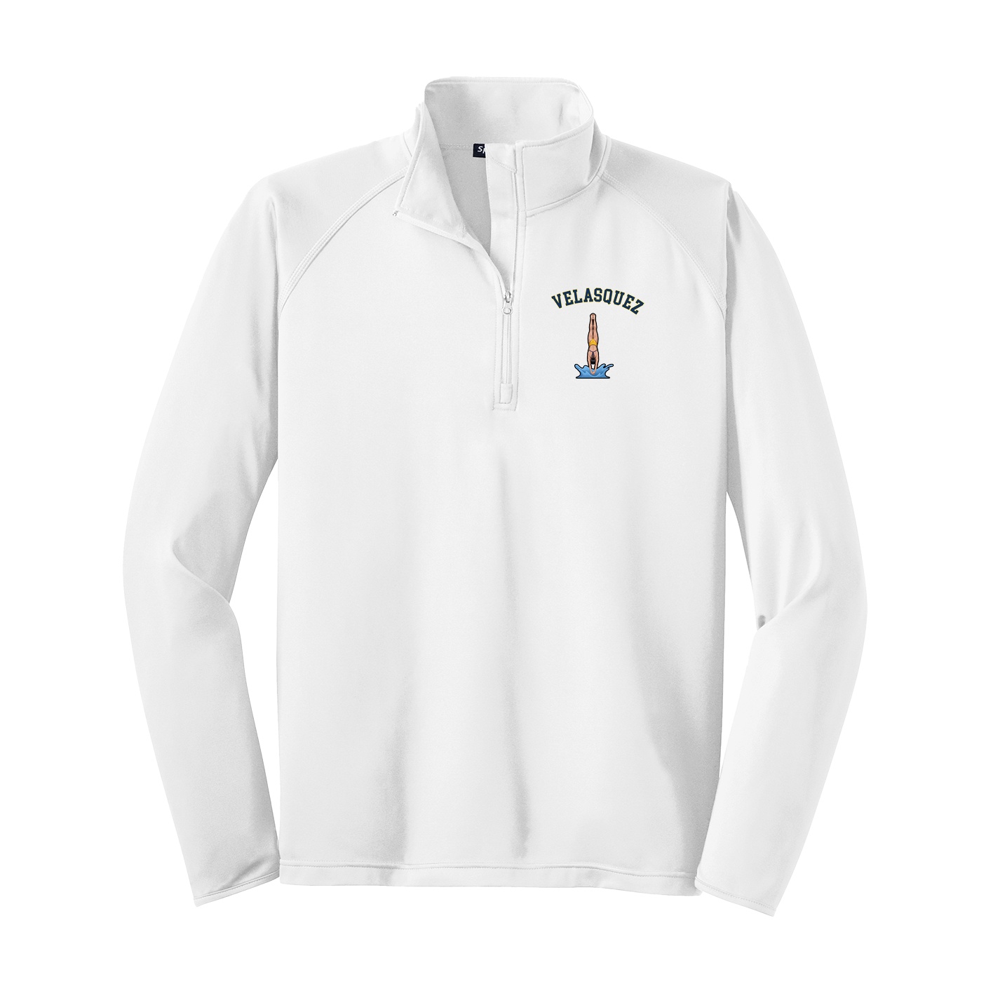 Q-Zip Pullover — Shirsey Arch in White