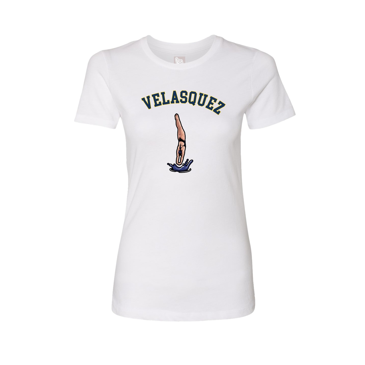 Fitted Women's Tee — Shirsey Arch in White