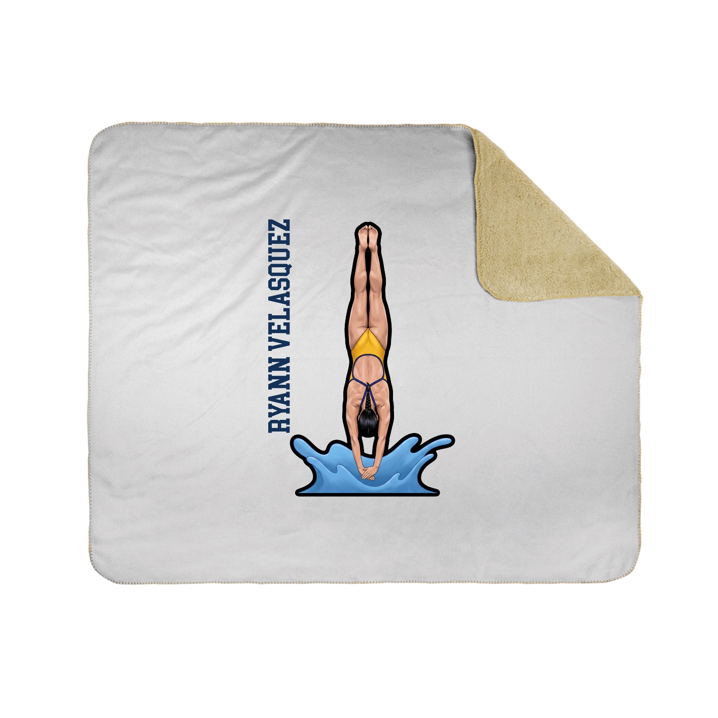 Throw Blanket — Name Vertical in White