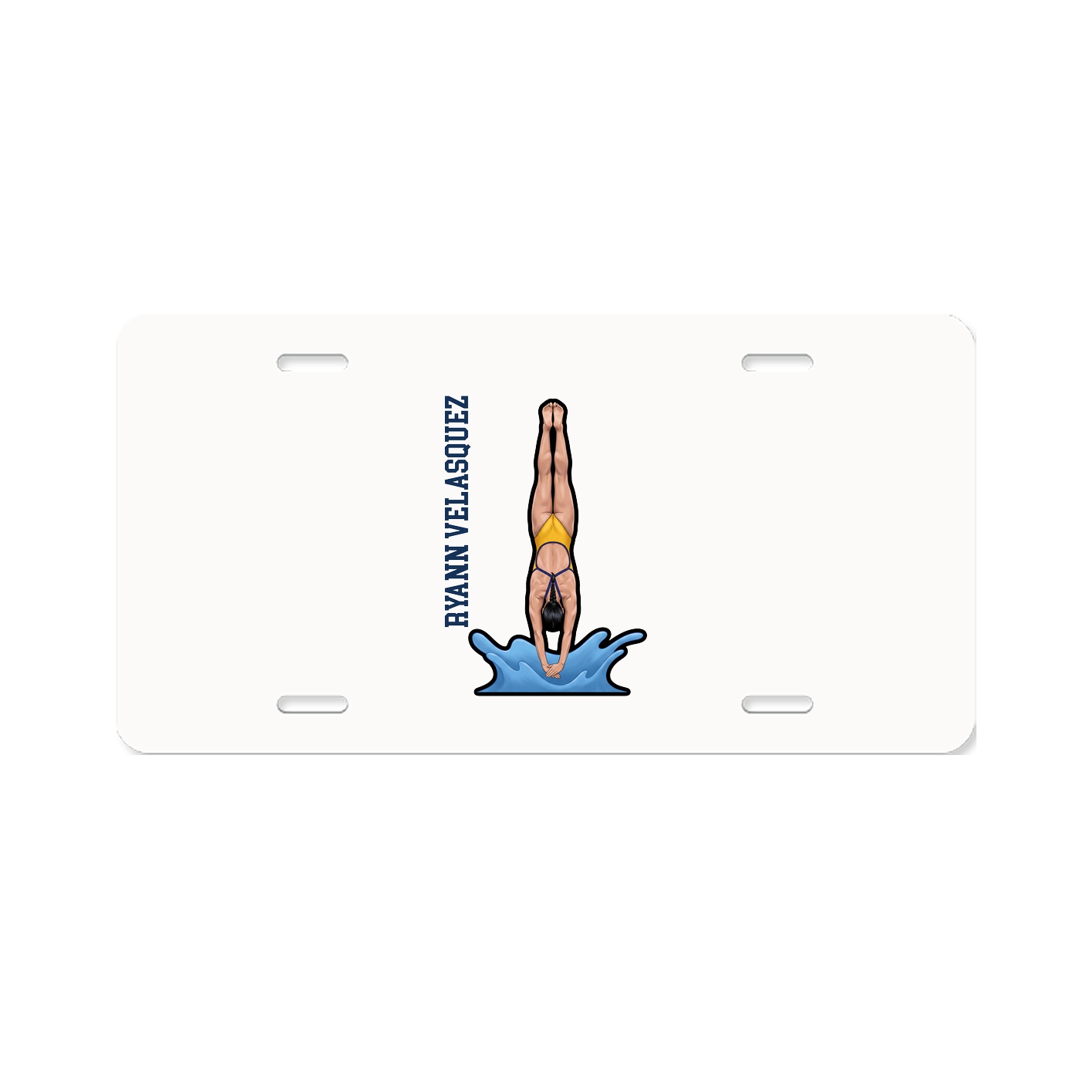 License Plate — Name Vertical in Classic