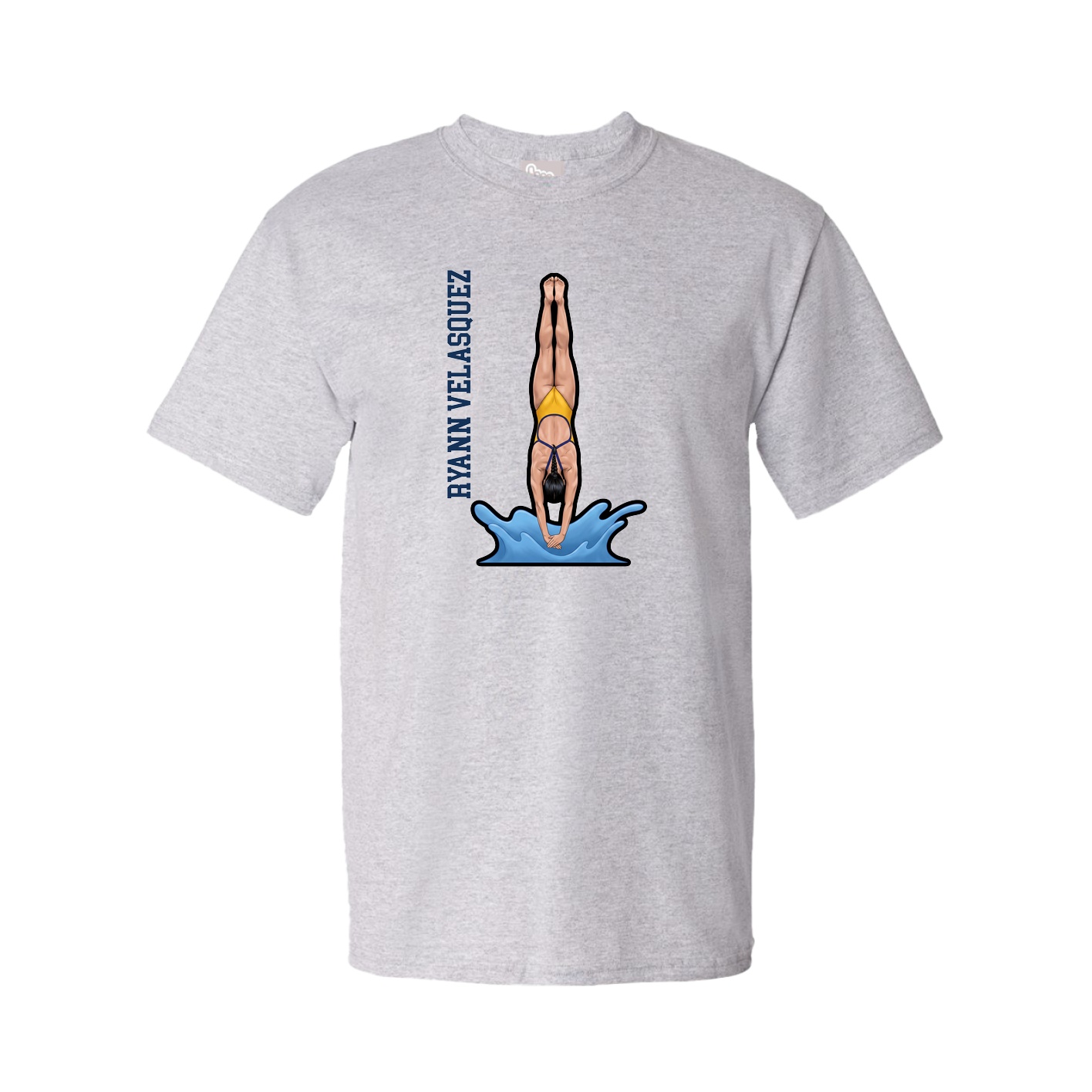 Youth Tee — Name Vertical in Grey
