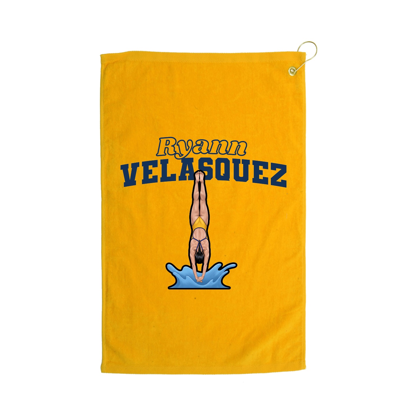 Golf Towel — Name Arch in Gold