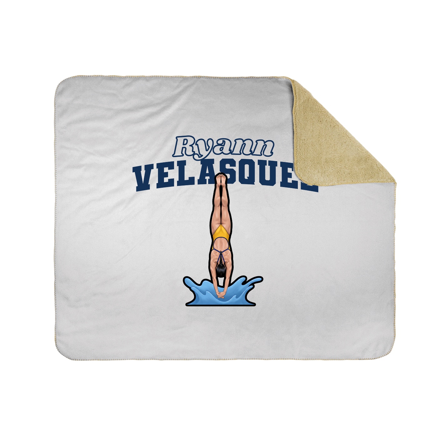 Throw Blanket — Name Arch in White