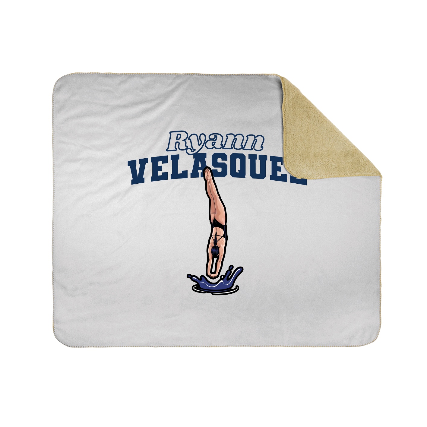 Throw Blanket — Name Arch in White