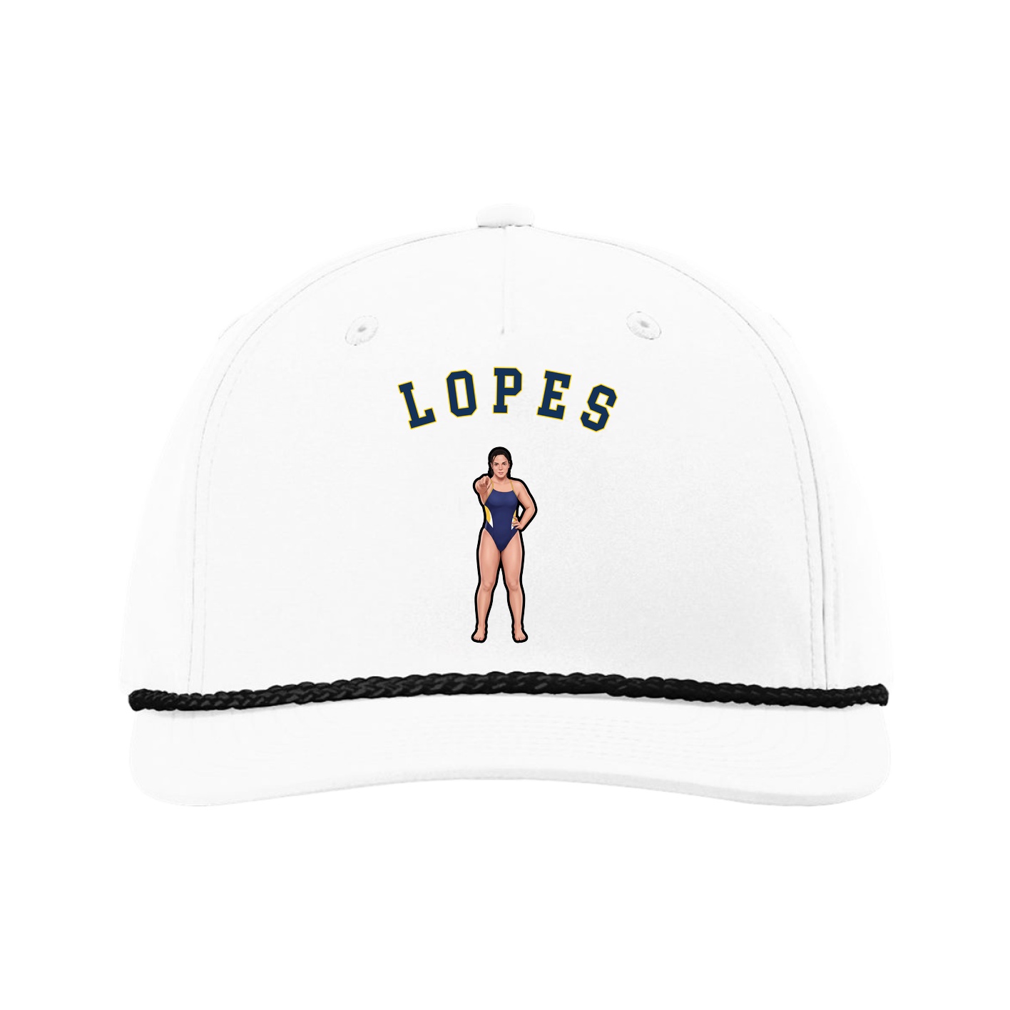Five-Panel Classic Rope Cap — Shirsey Arch in White