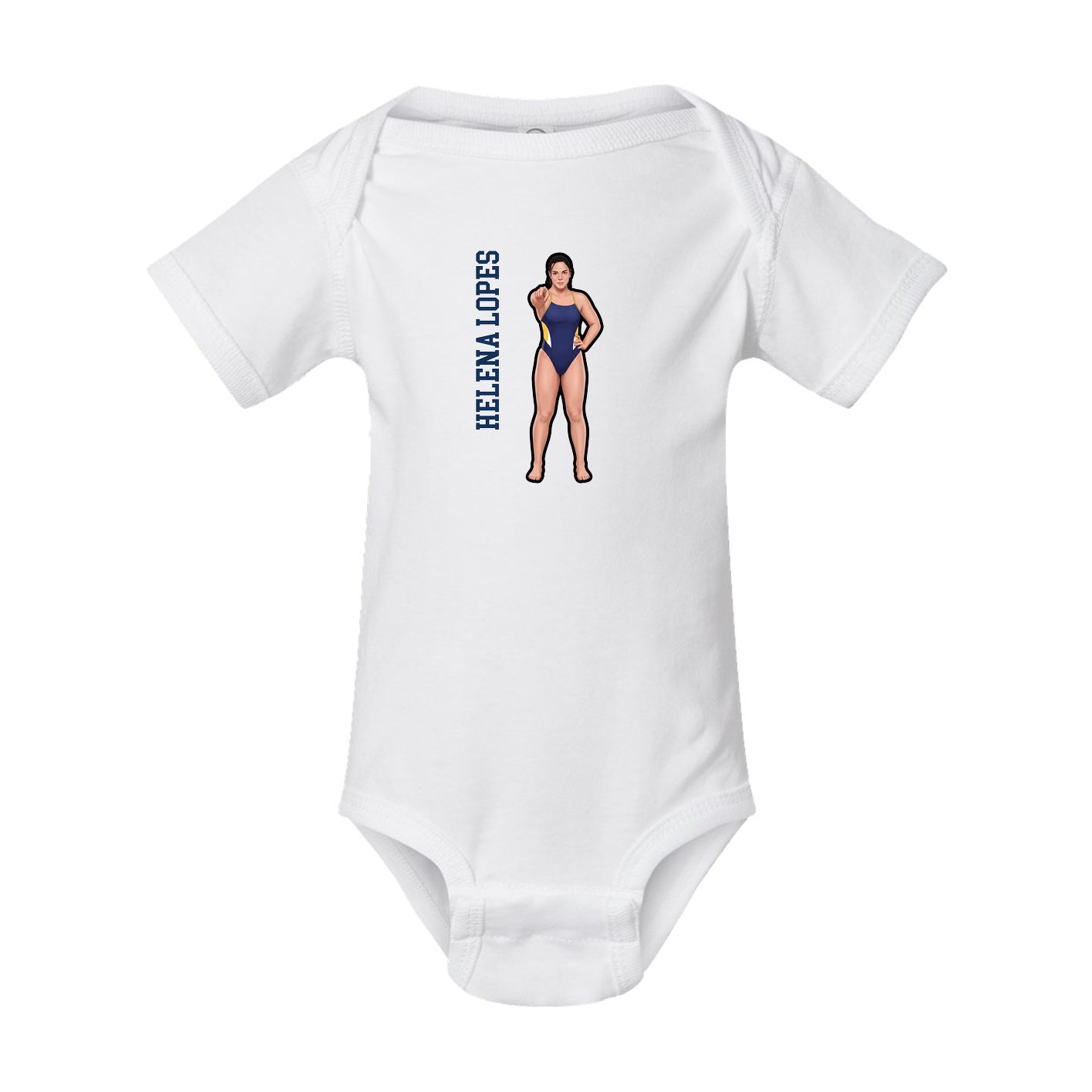 Baby Onesie — Name Vertical in White