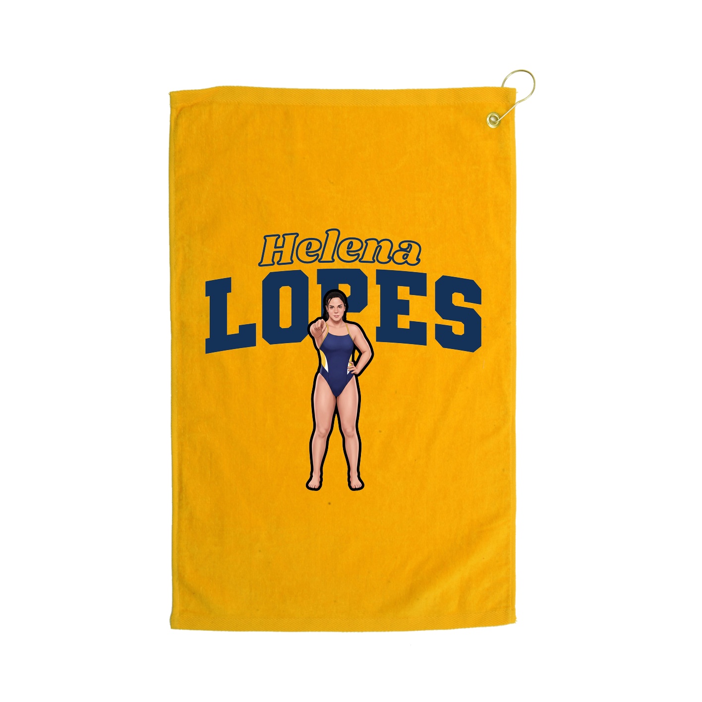 Golf Towel — Name Arch in Gold