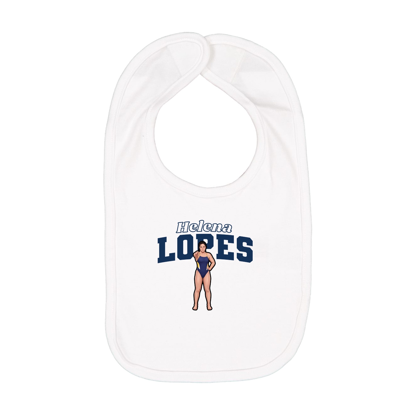 Infant Bib — Name Arch in White