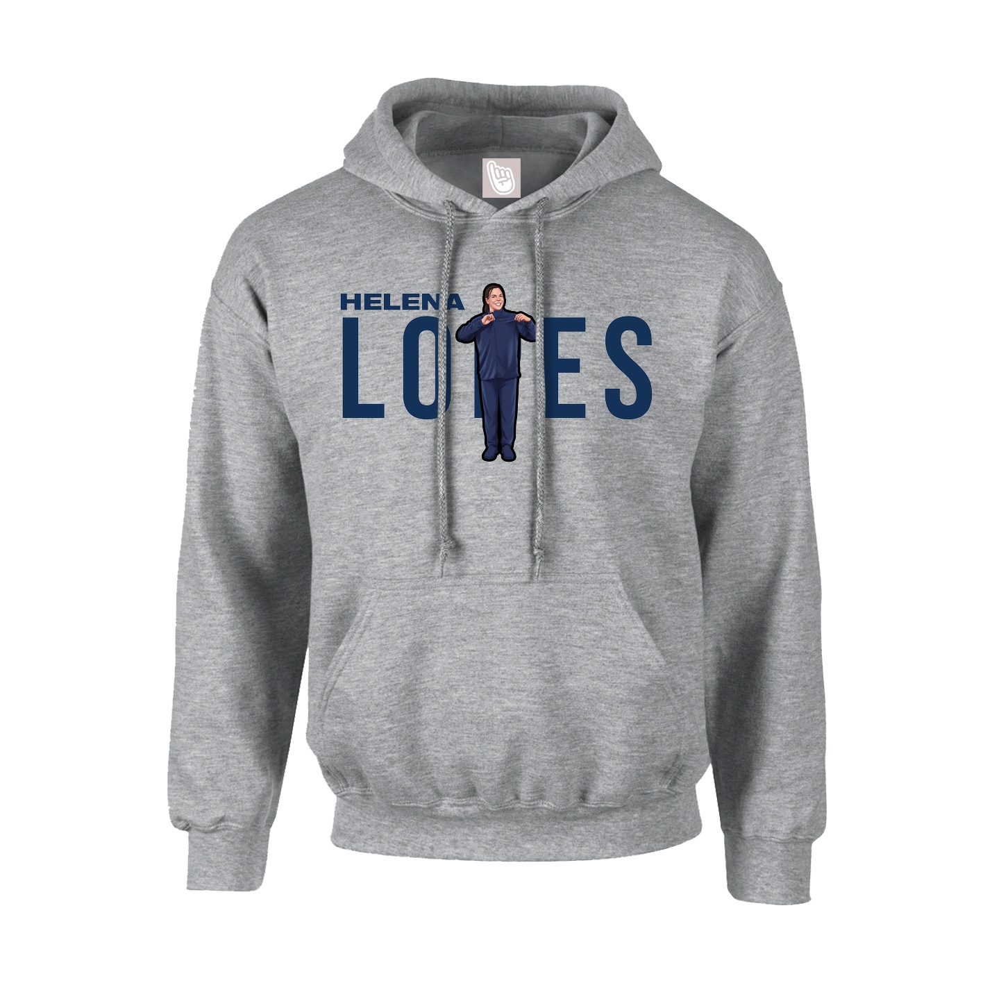 Hoodie — Player Name in Grey