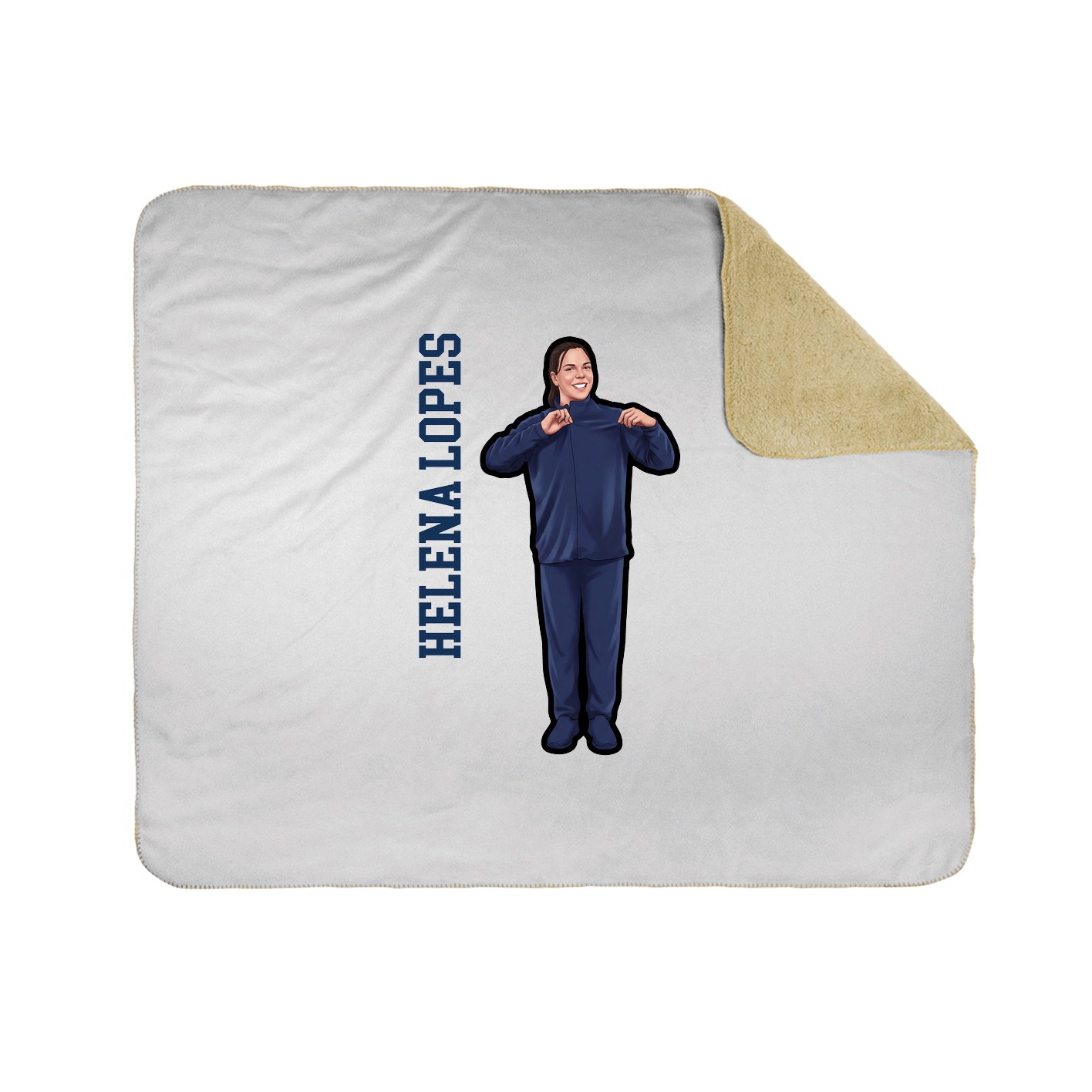 Throw Blanket — Name Vertical in White