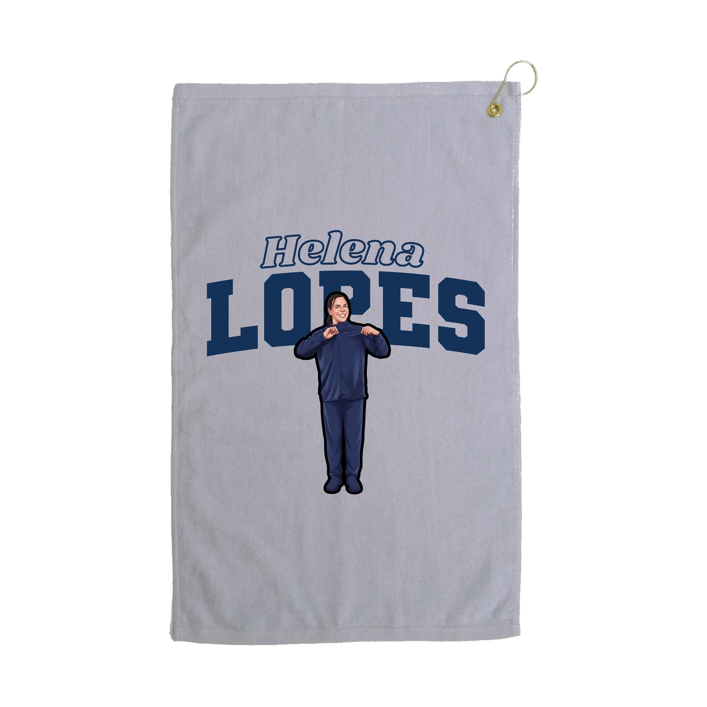 Golf Towel — Name Arch in Grey