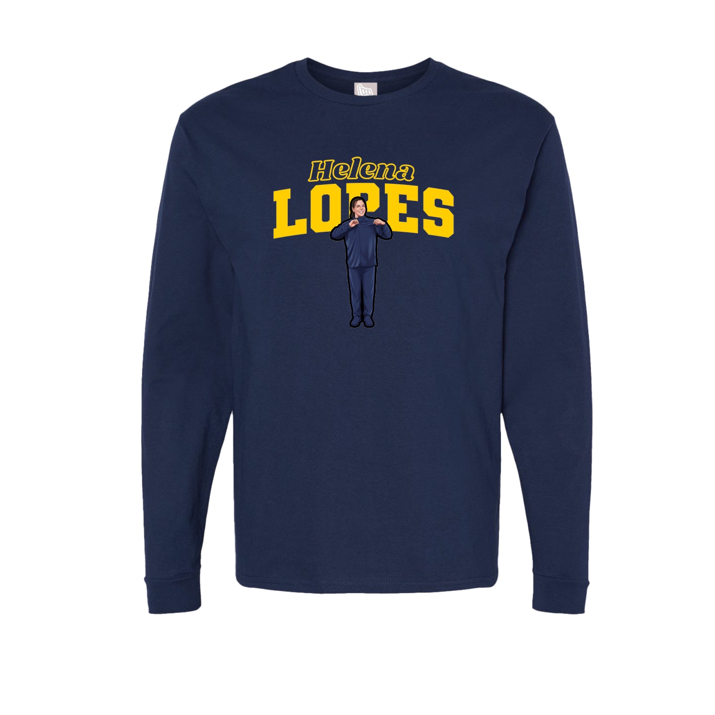 Long Sleeve Tee — Name Arch in Navy