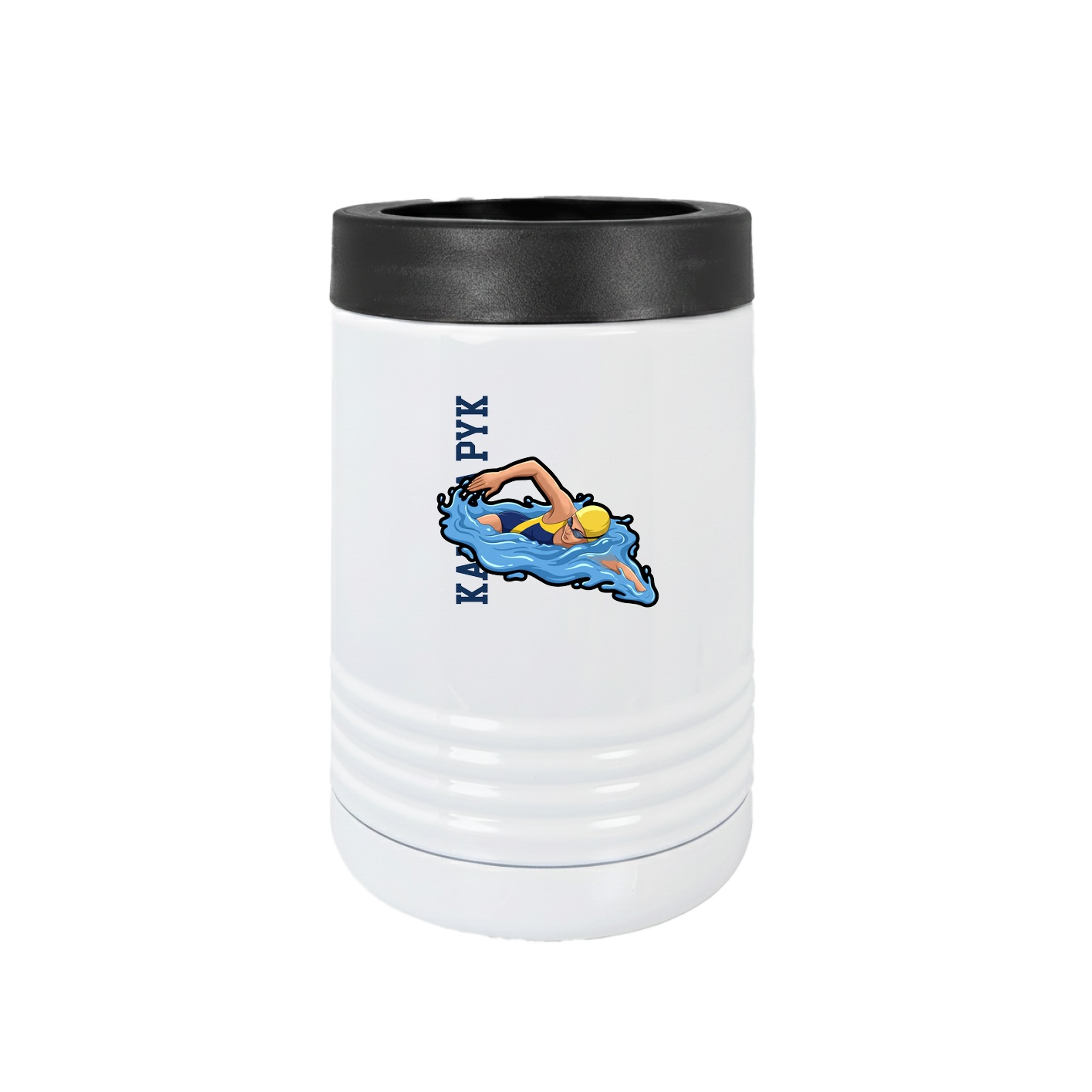 Beverage Holder — Name Vertical in White