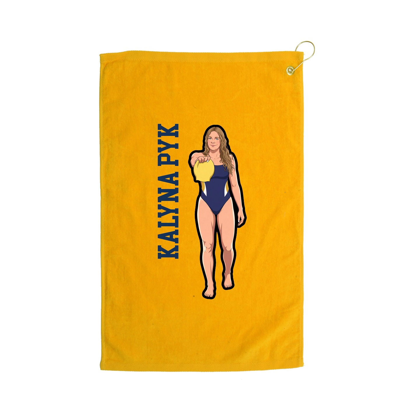 Golf Towel — Name Vertical in Gold