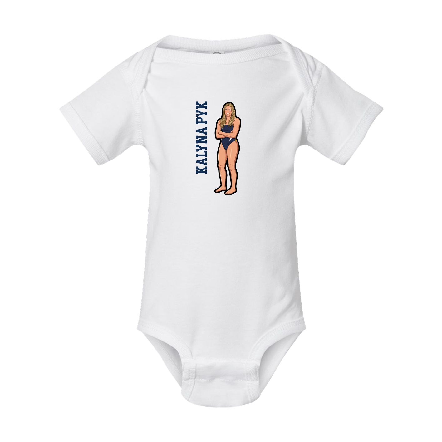 Baby Onesie — Name Vertical in White