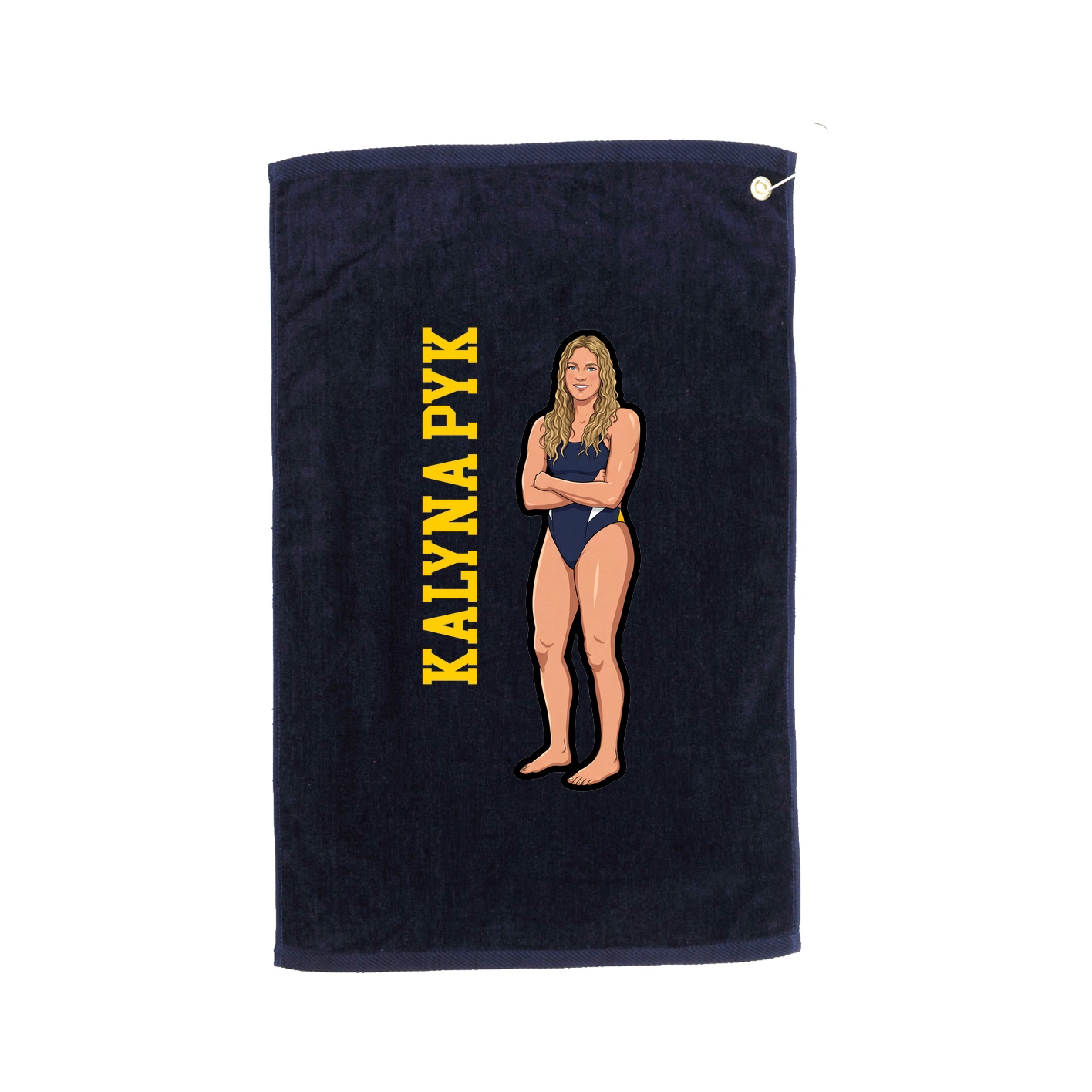 Golf Towel — Name Vertical in Navy