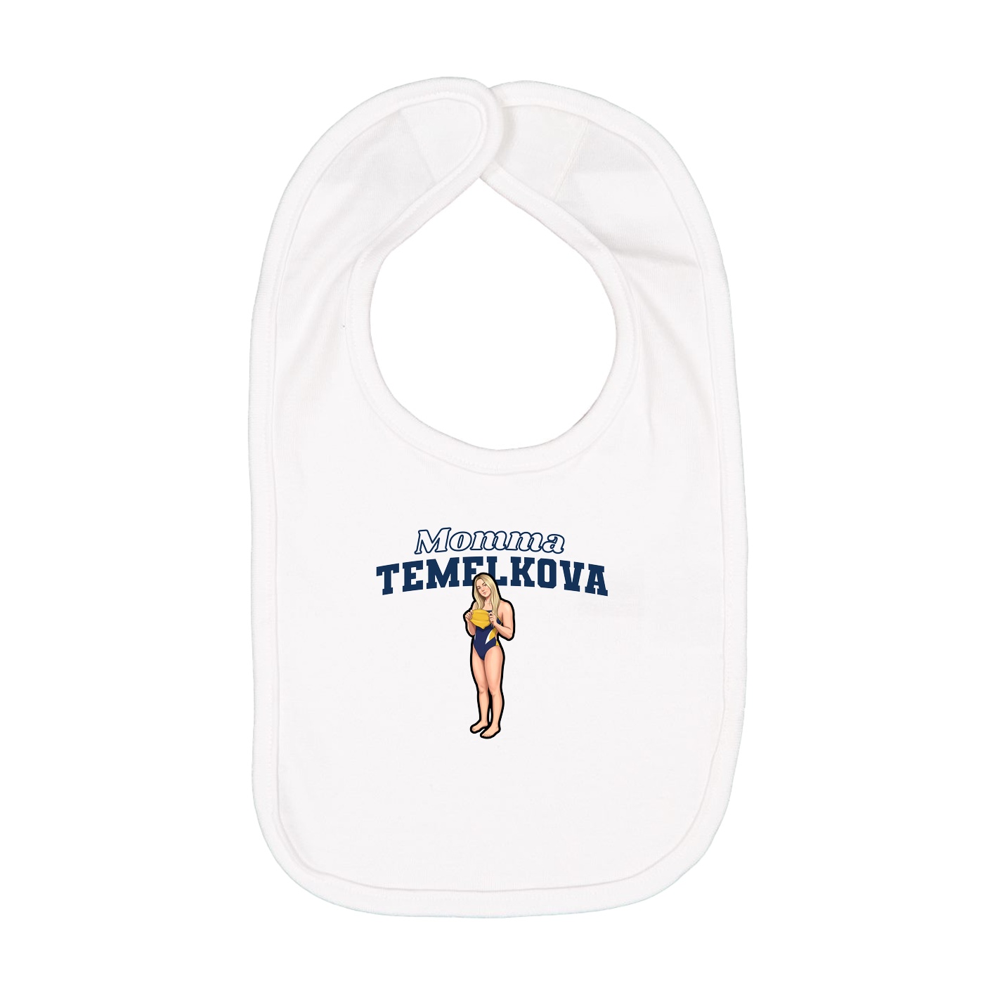 Infant Bib — Mothers Day Block in White