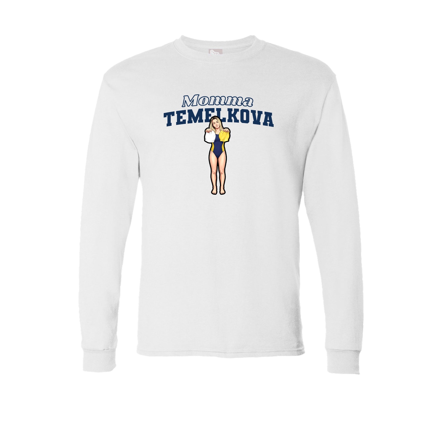 Long Sleeve Tee — Mothers Day Block in White