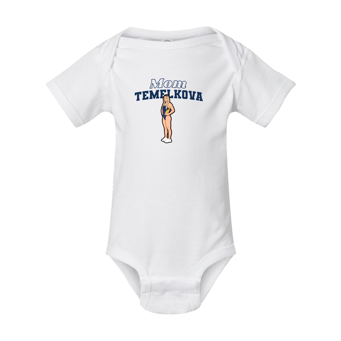 Baby Onesie — Mothers Day Block in White