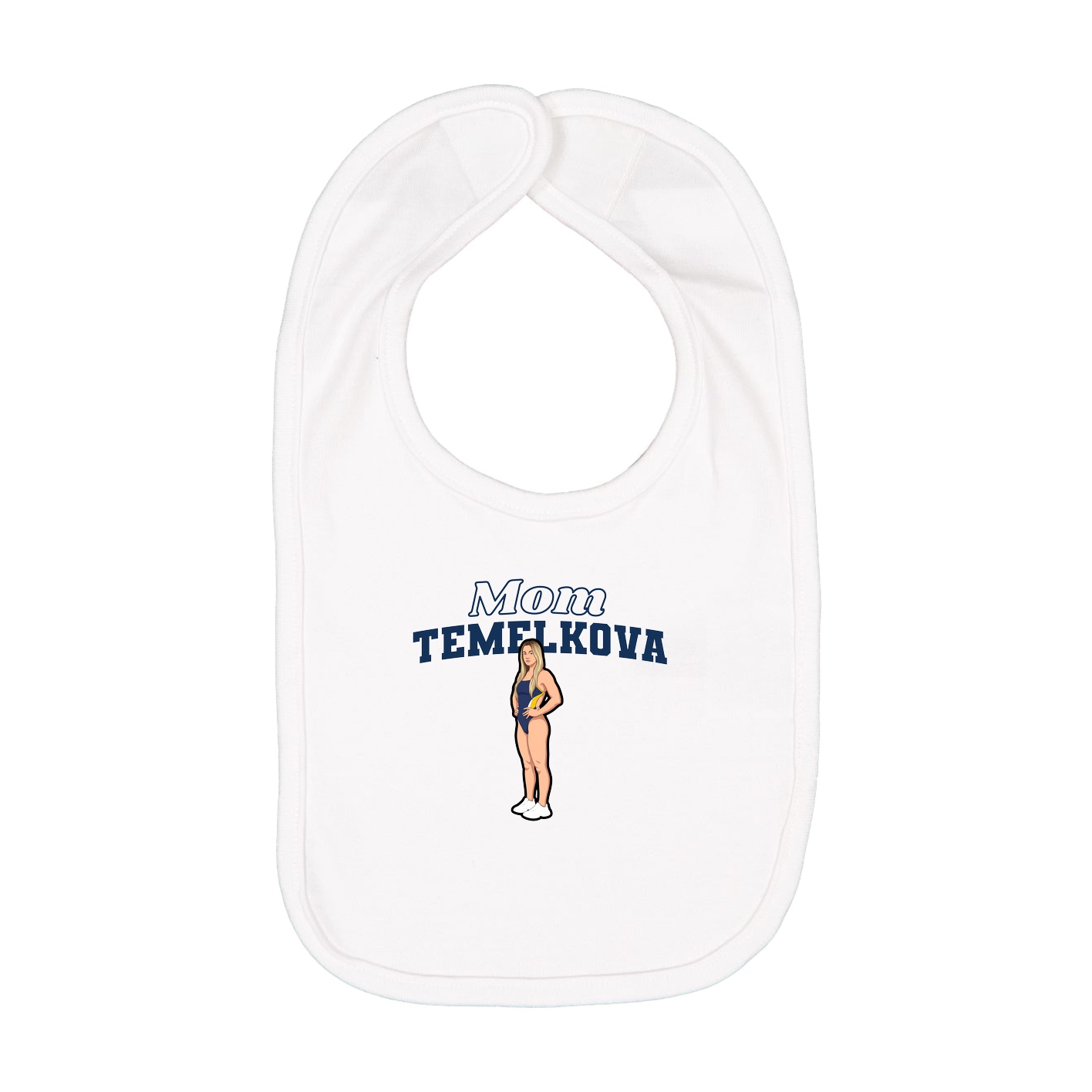 Infant Bib — Mothers Day Block in White