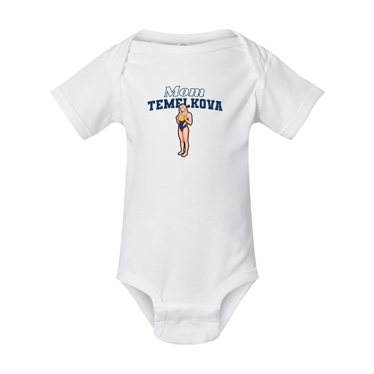 Baby Onesie — Mothers Day Block in White