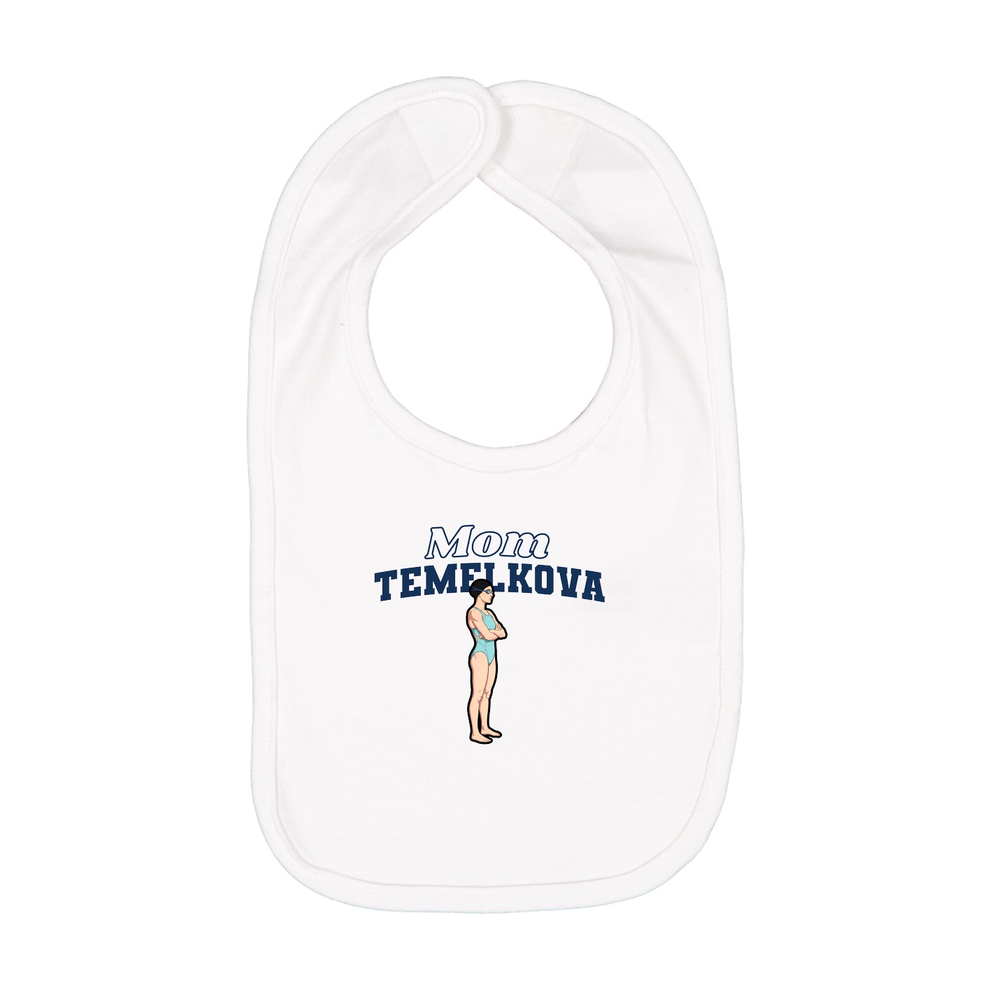 Infant Bib — Mothers Day Block in White