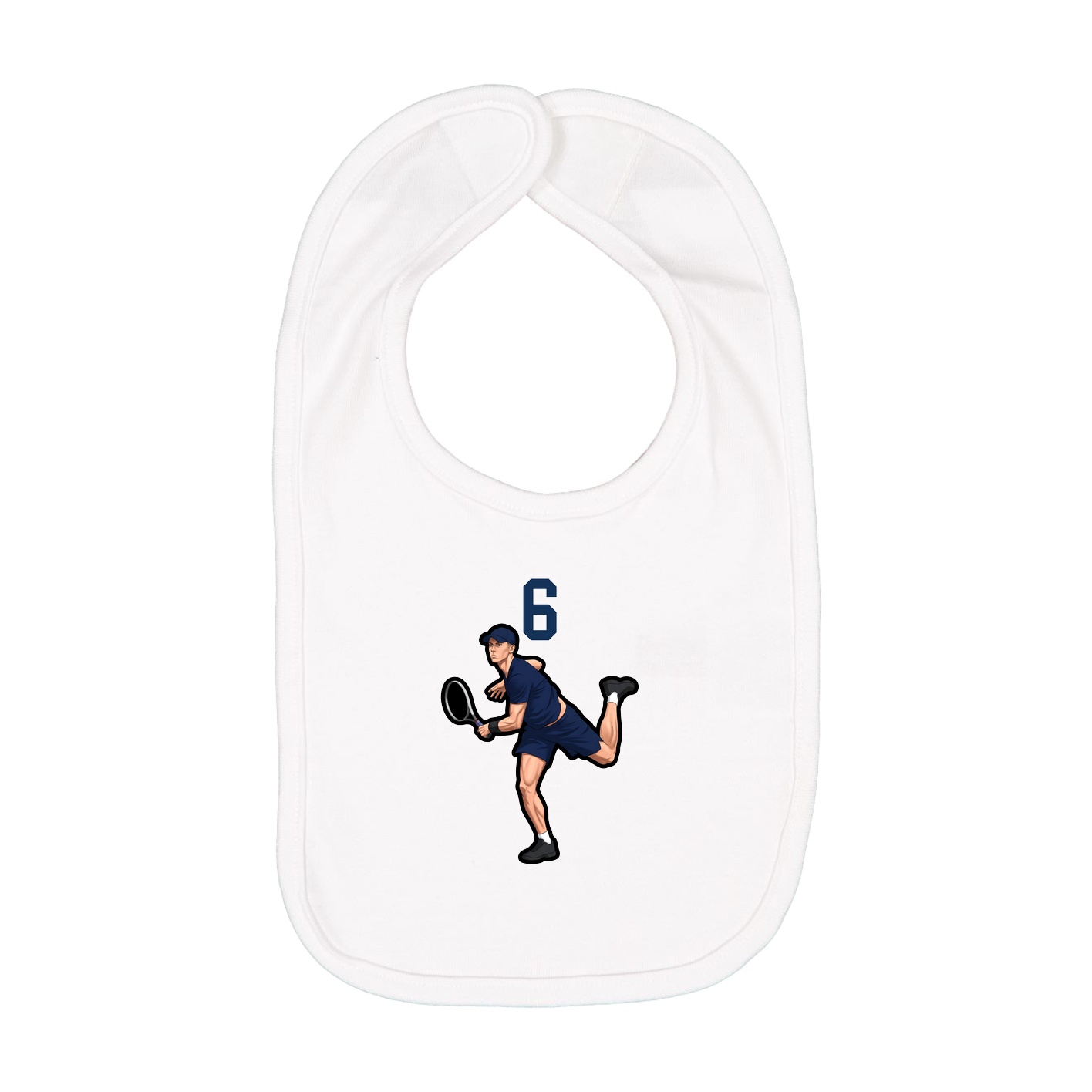 Infant Bib — Number Top in White