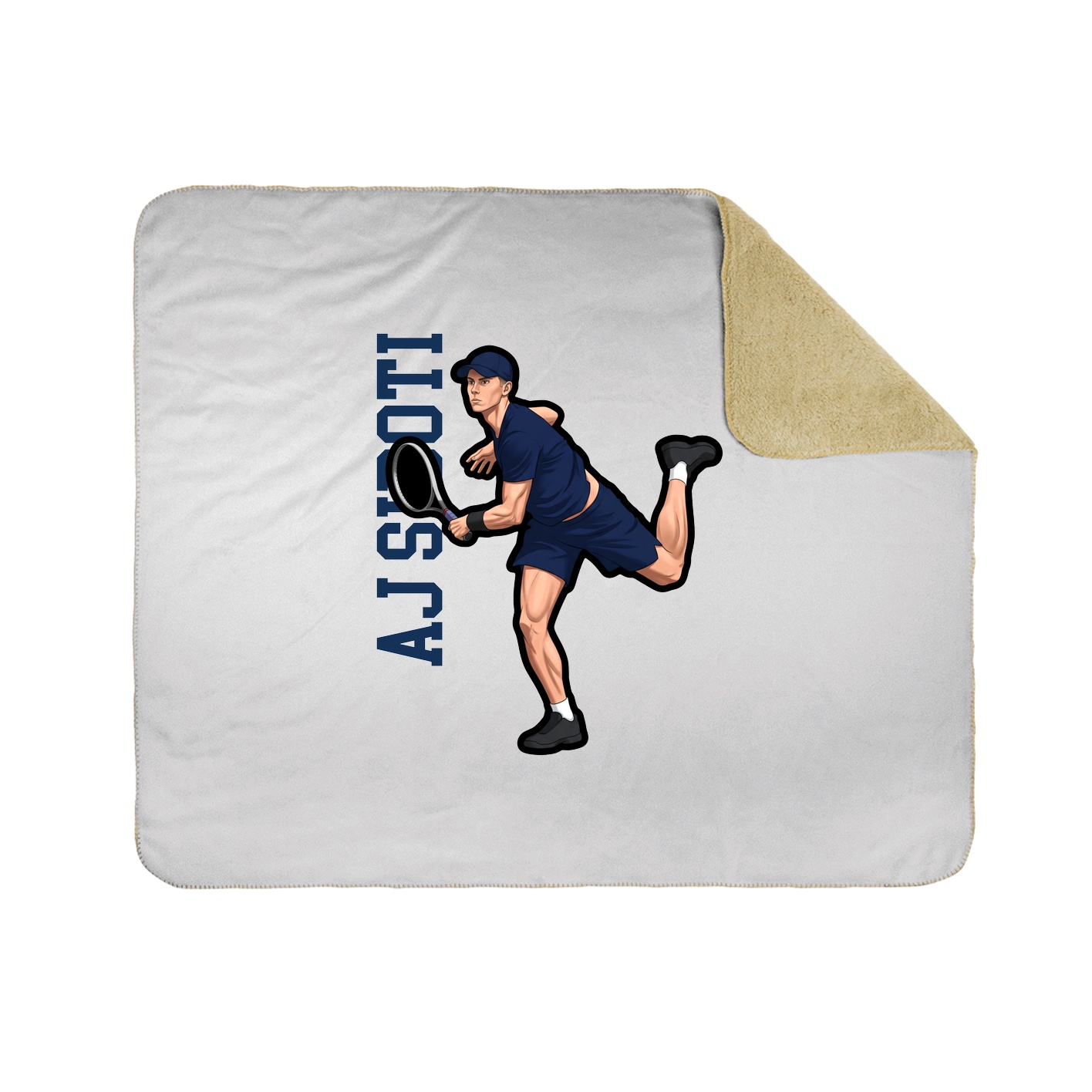 Throw Blanket — Name Vertical in White