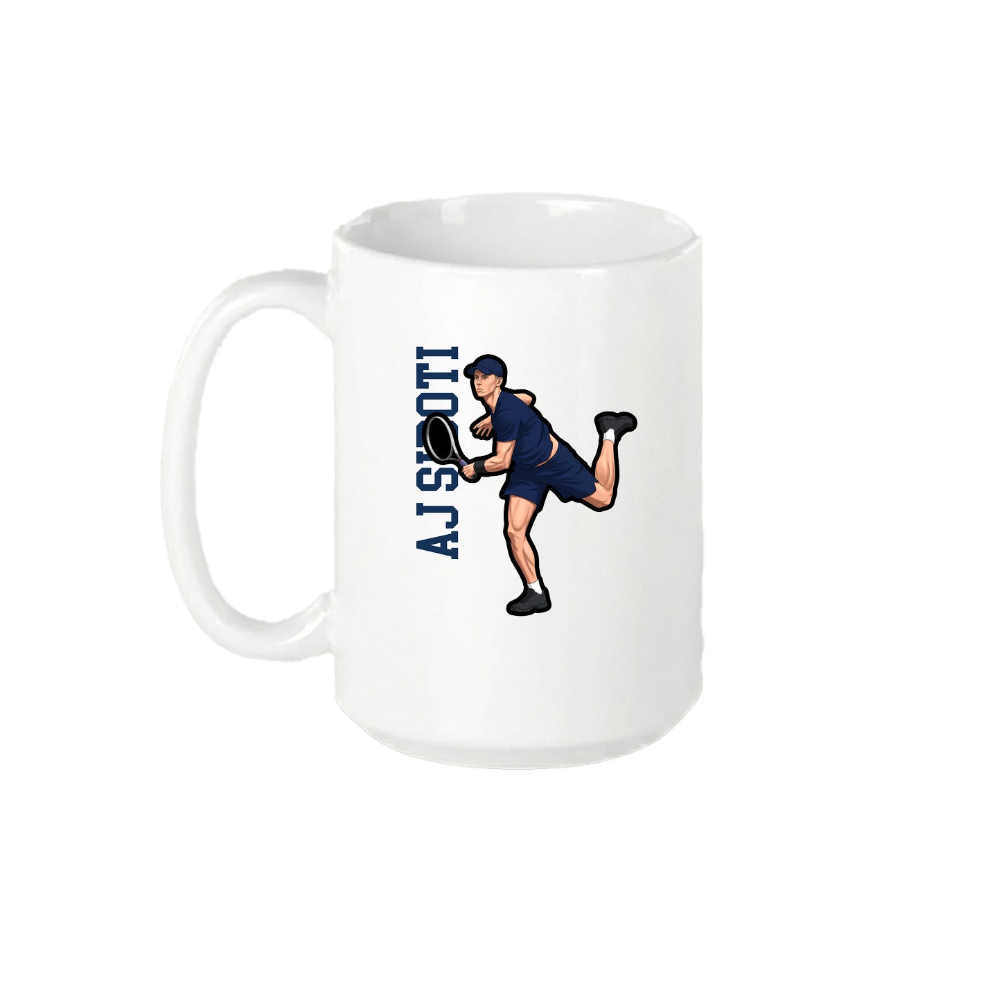 15oz Coffee Mug — Name Vertical in White