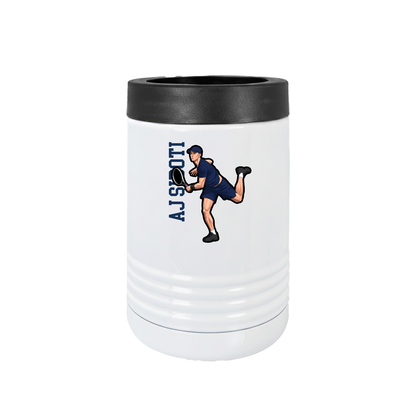 Beverage Holder — Name Vertical in White