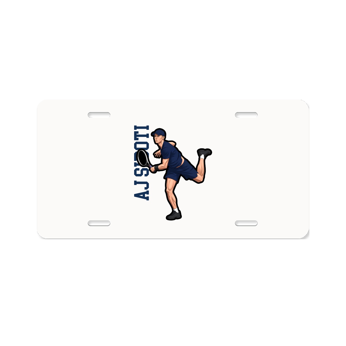 License Plate — Name Vertical in Classic