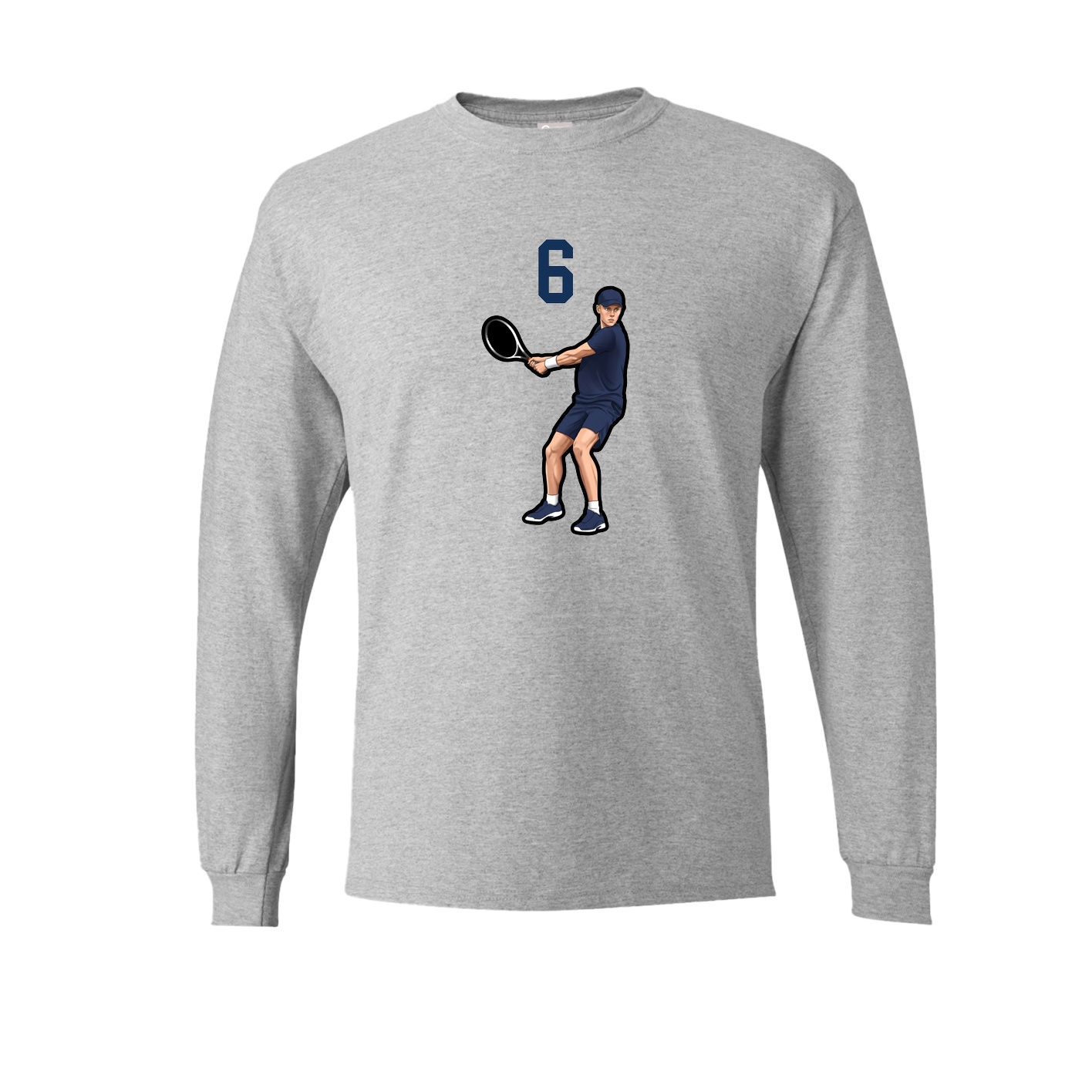 Long Sleeve Tee — Number Top in Grey