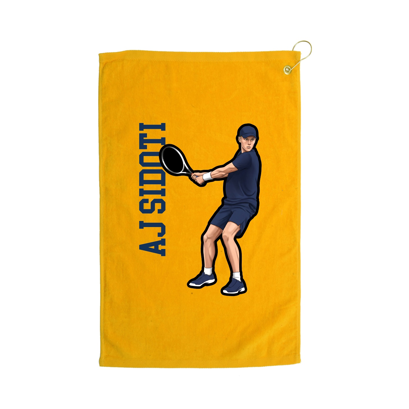 Golf Towel — Name Vertical in Gold